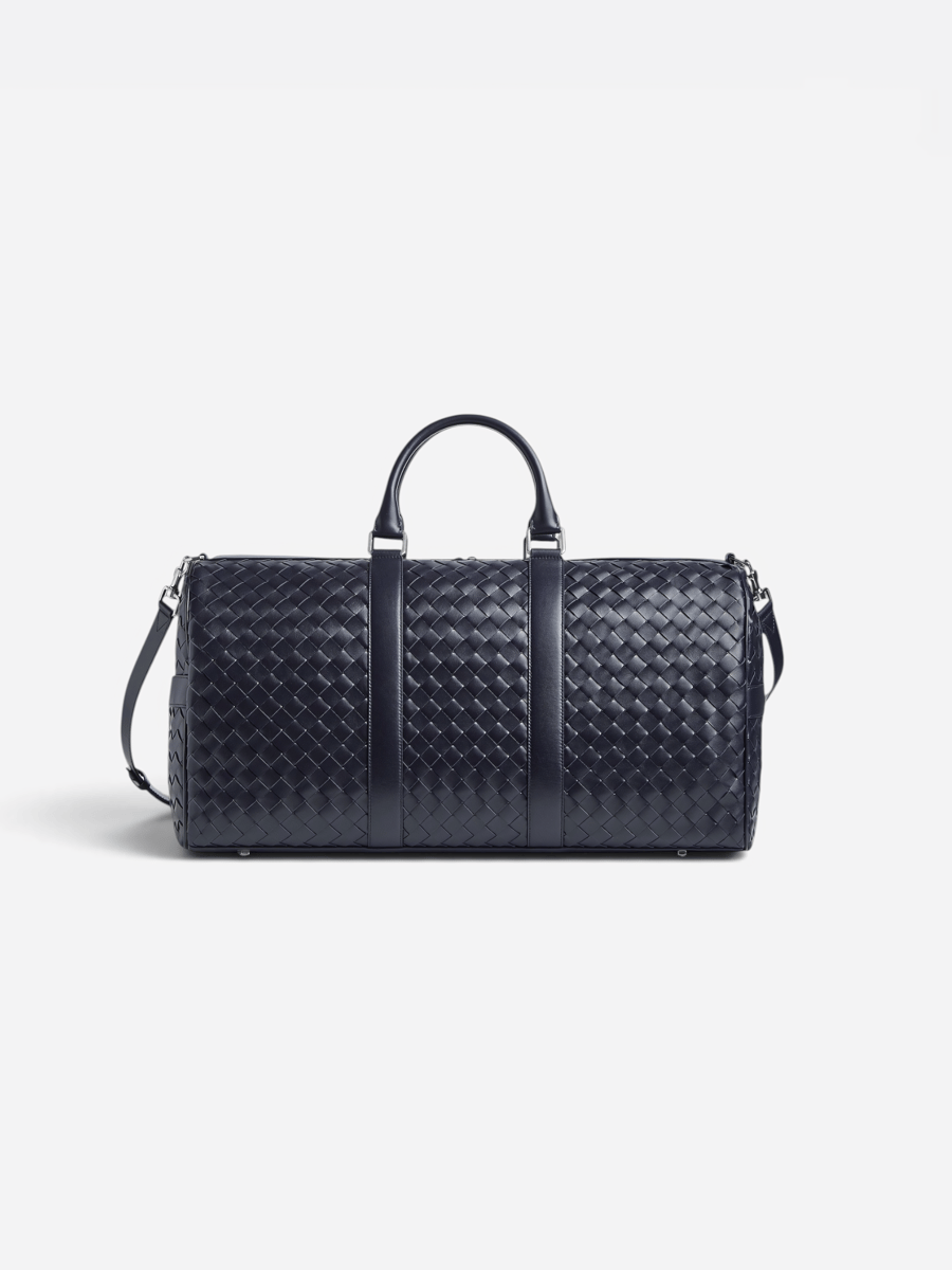 Bottega Veneta Intrecciato Cabin Duffle Navy Blue