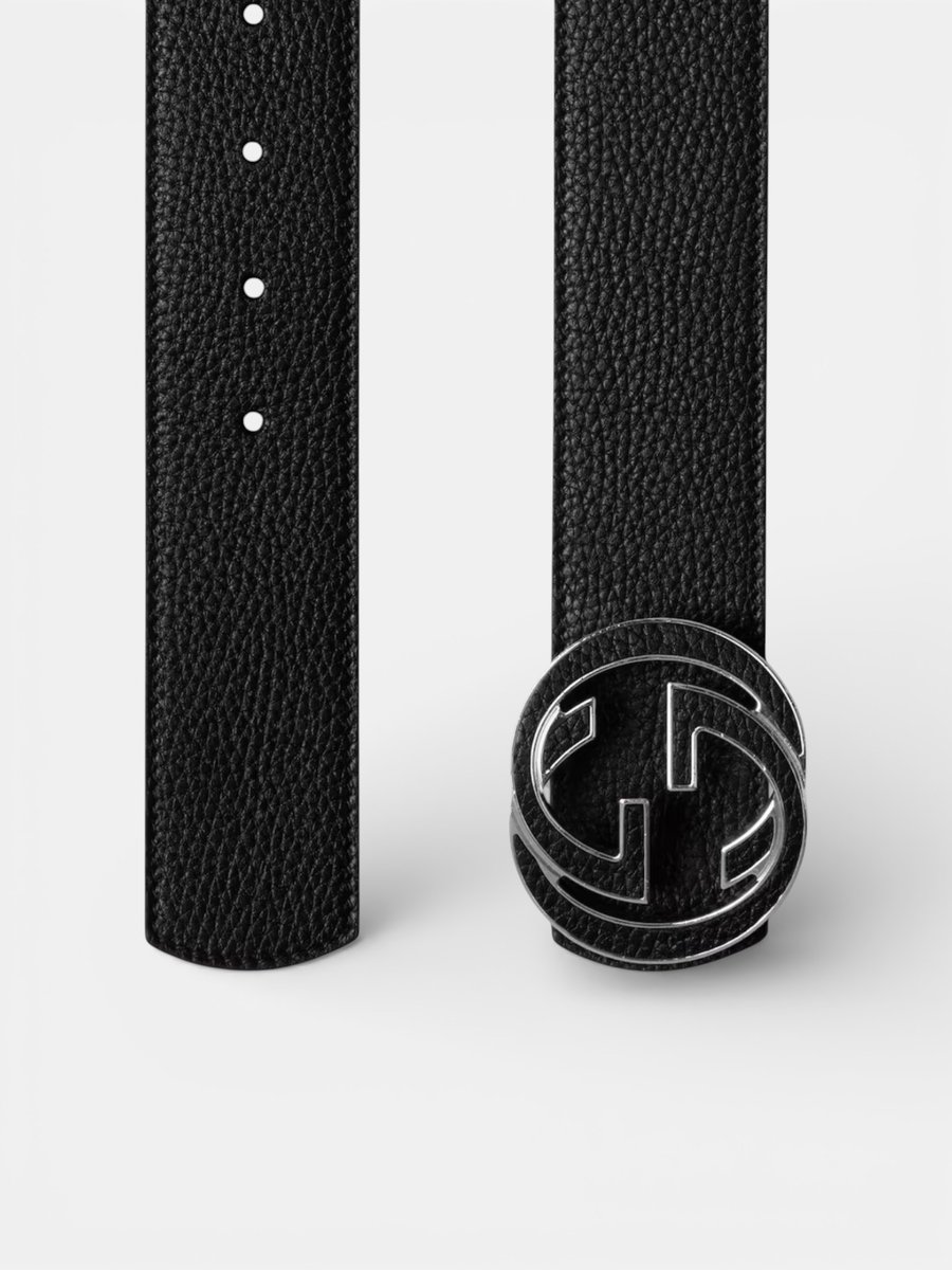 Gucci Reversible Belt with Interlocking G Buckle Black Canvas - Preview
