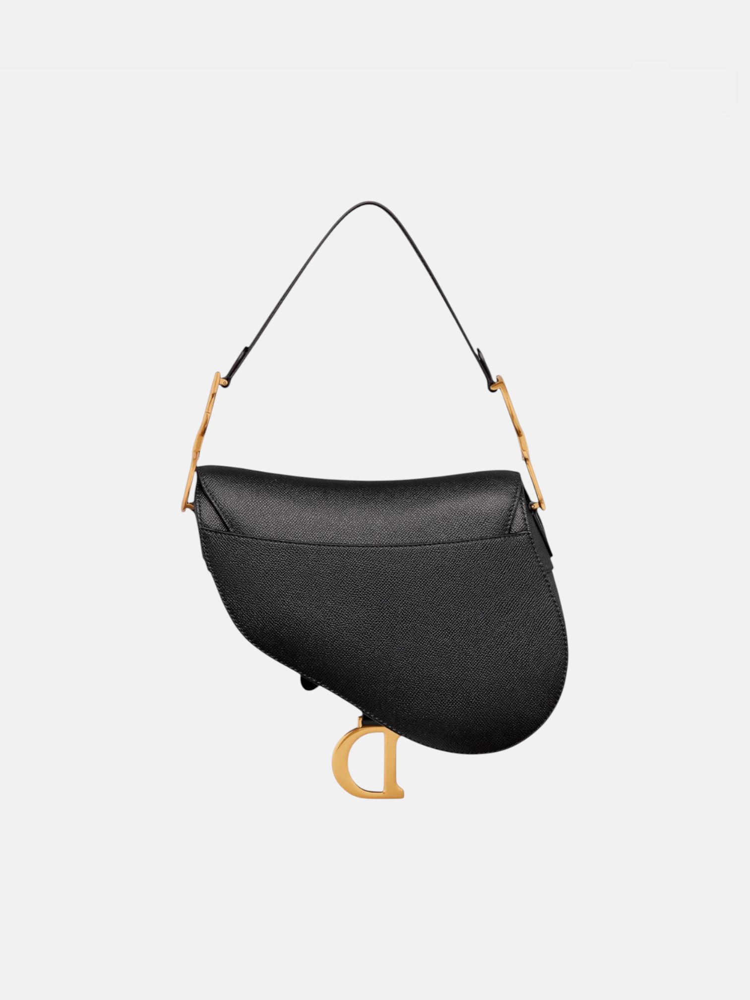 Dior Dior Saddle Bag Grained Black – close-up detail view in premium quality with AA+ craftsmanship