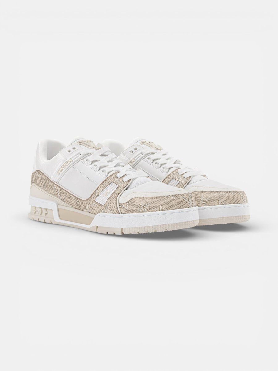 Louis Vuitton Trainer White Beige