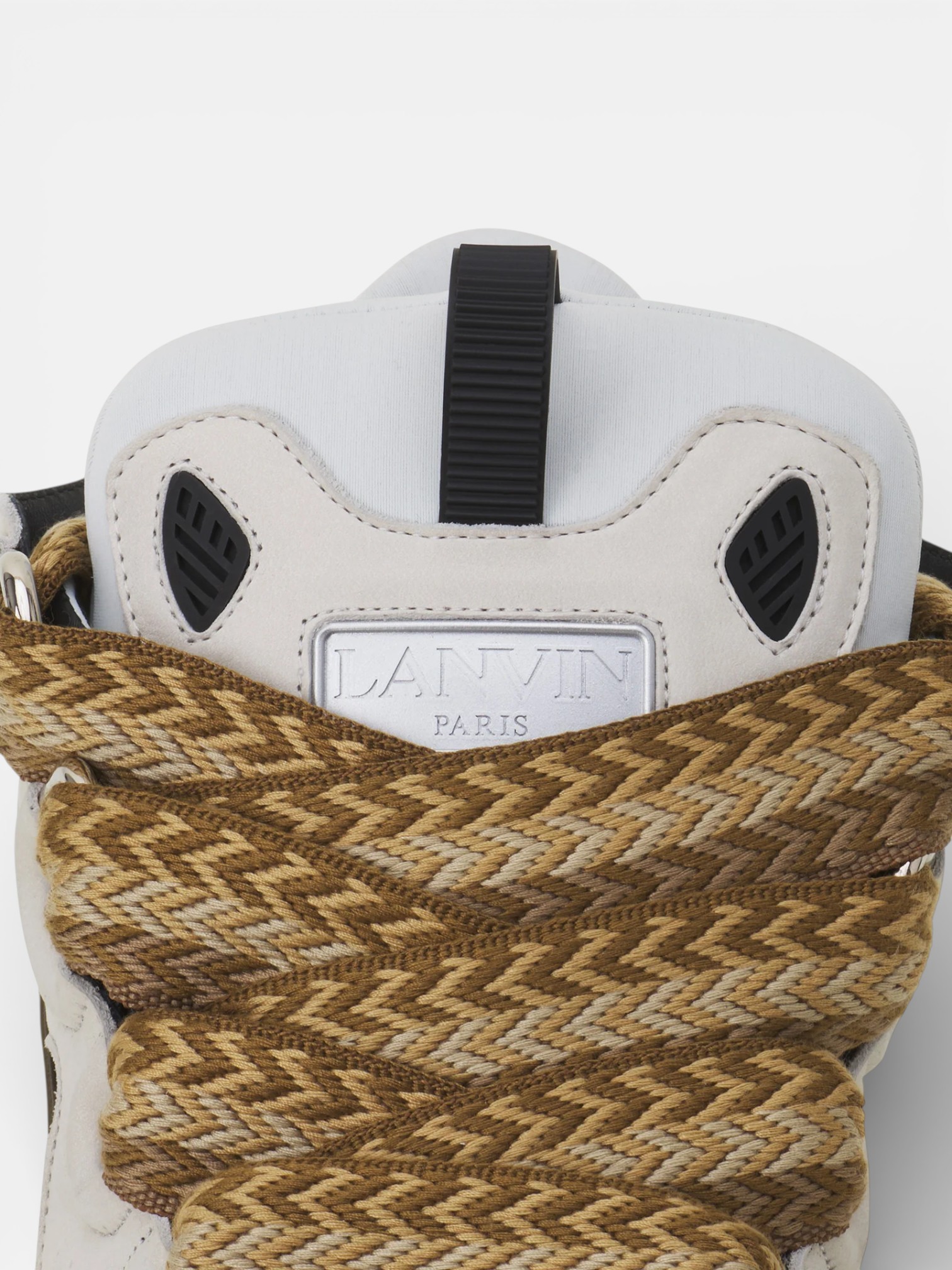 Lanvin Lanvin Curb Sneaker Blanc Kaki – detail view in premium quality with AA+ craftsmanship