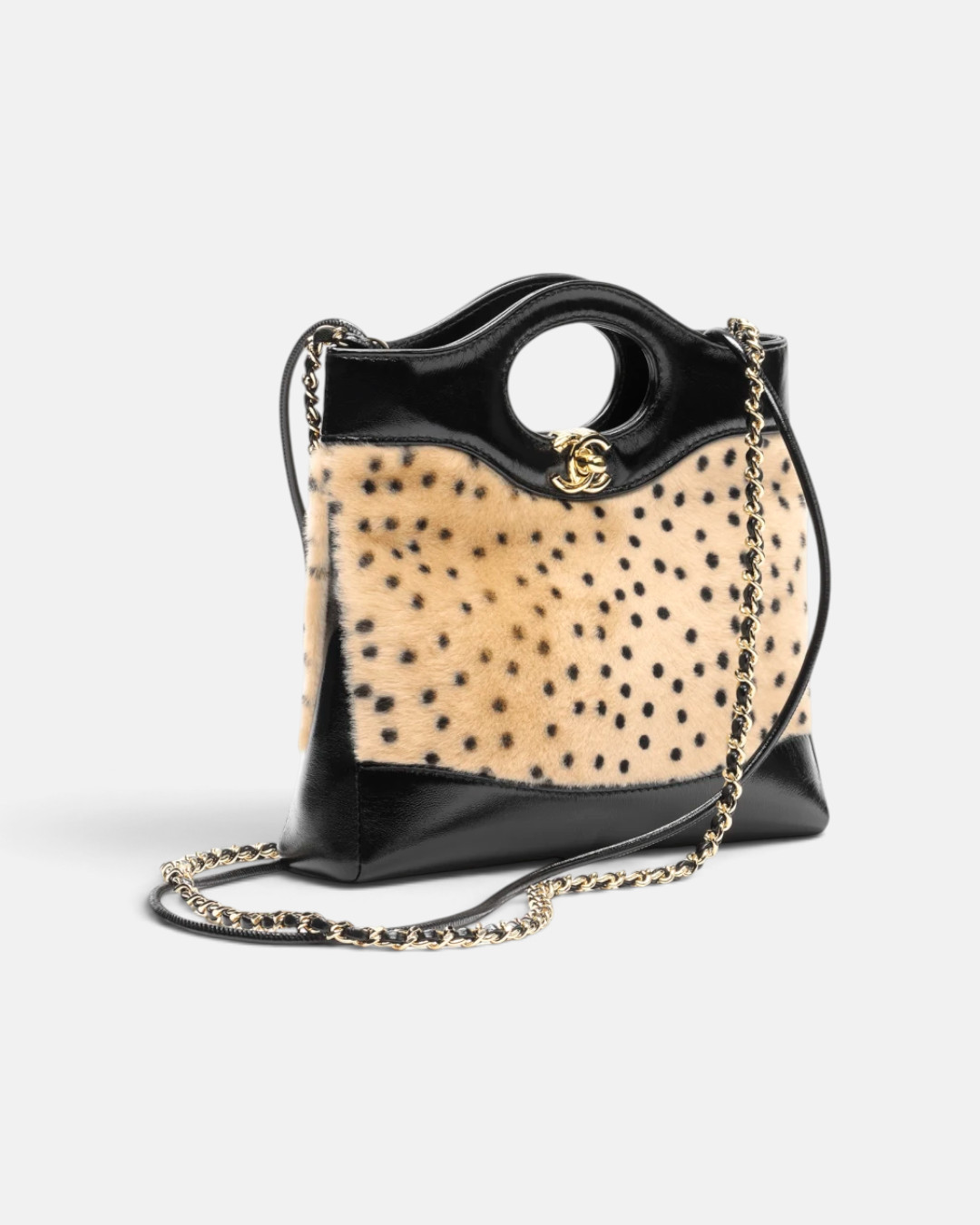 Chanel Chanel Mini Shopper Beige Lambskin – side profile view in premium quality with AA+ craftsmanship