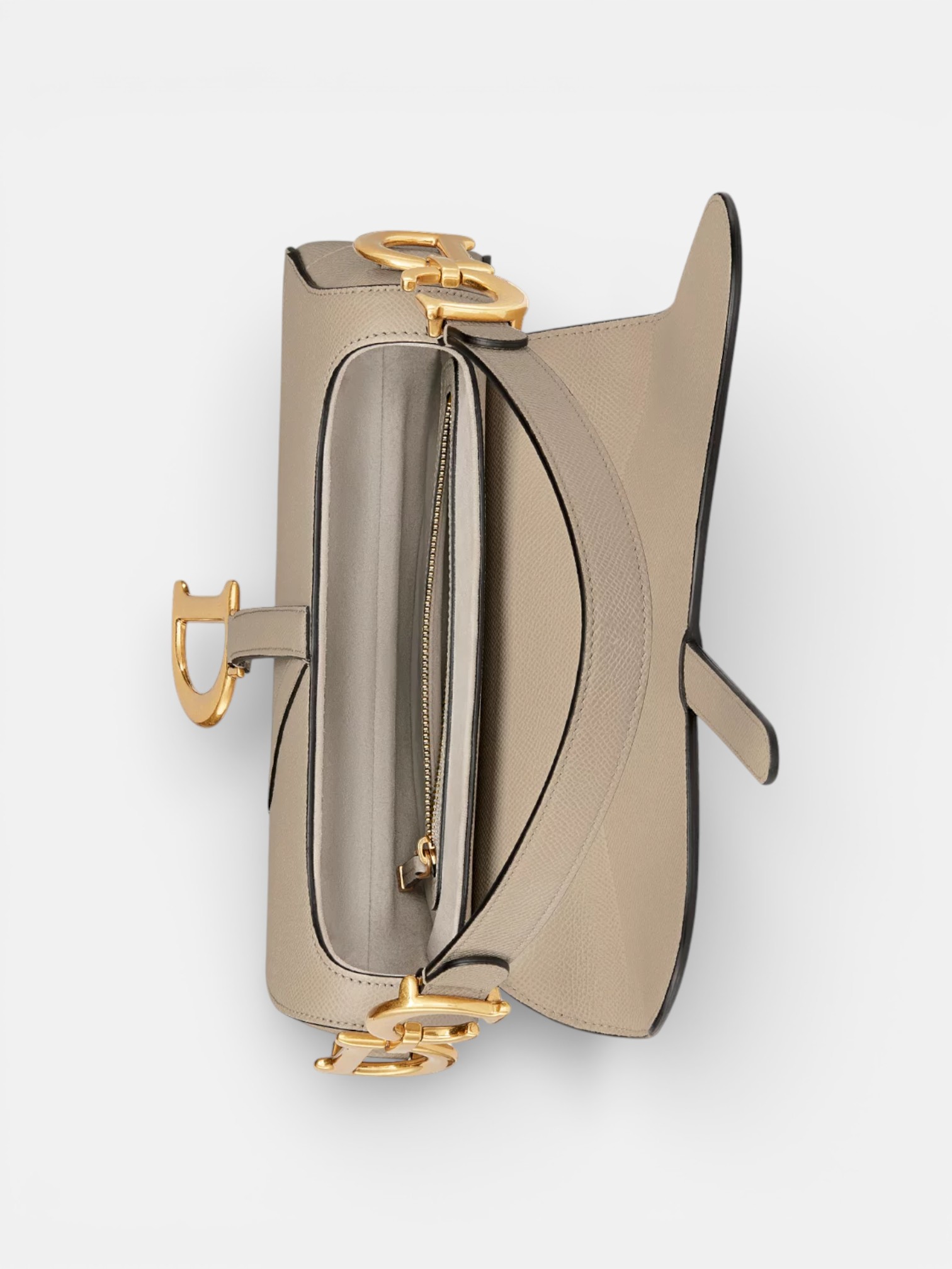 Dior Dior Saddle Bag Grained Beige – close-up detail view in premium quality with AA+ craftsmanship