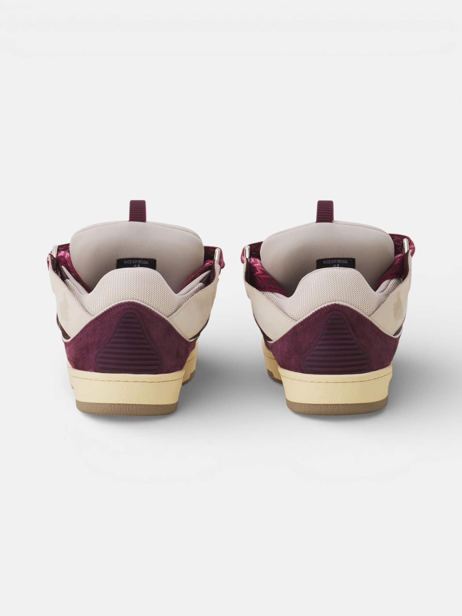 Lanvin Lanvin Curb Sneaker Beige Burgundy – close-up detail view in premium quality with AA+ craftsmanship