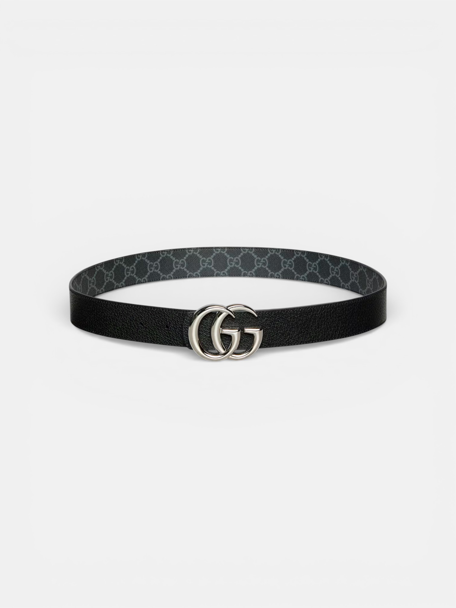 Gucci Gucci GG Marmont Reversible Belt Black Leather – close-up detail view in premium quality with AA+ craftsmanship