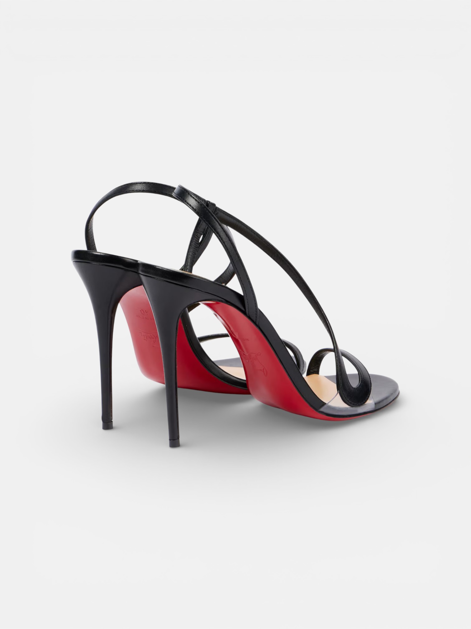 Louboutin Louboutin Rosalie Leather Sandals Black – side profile view in premium quality with AA+ craftsmanship