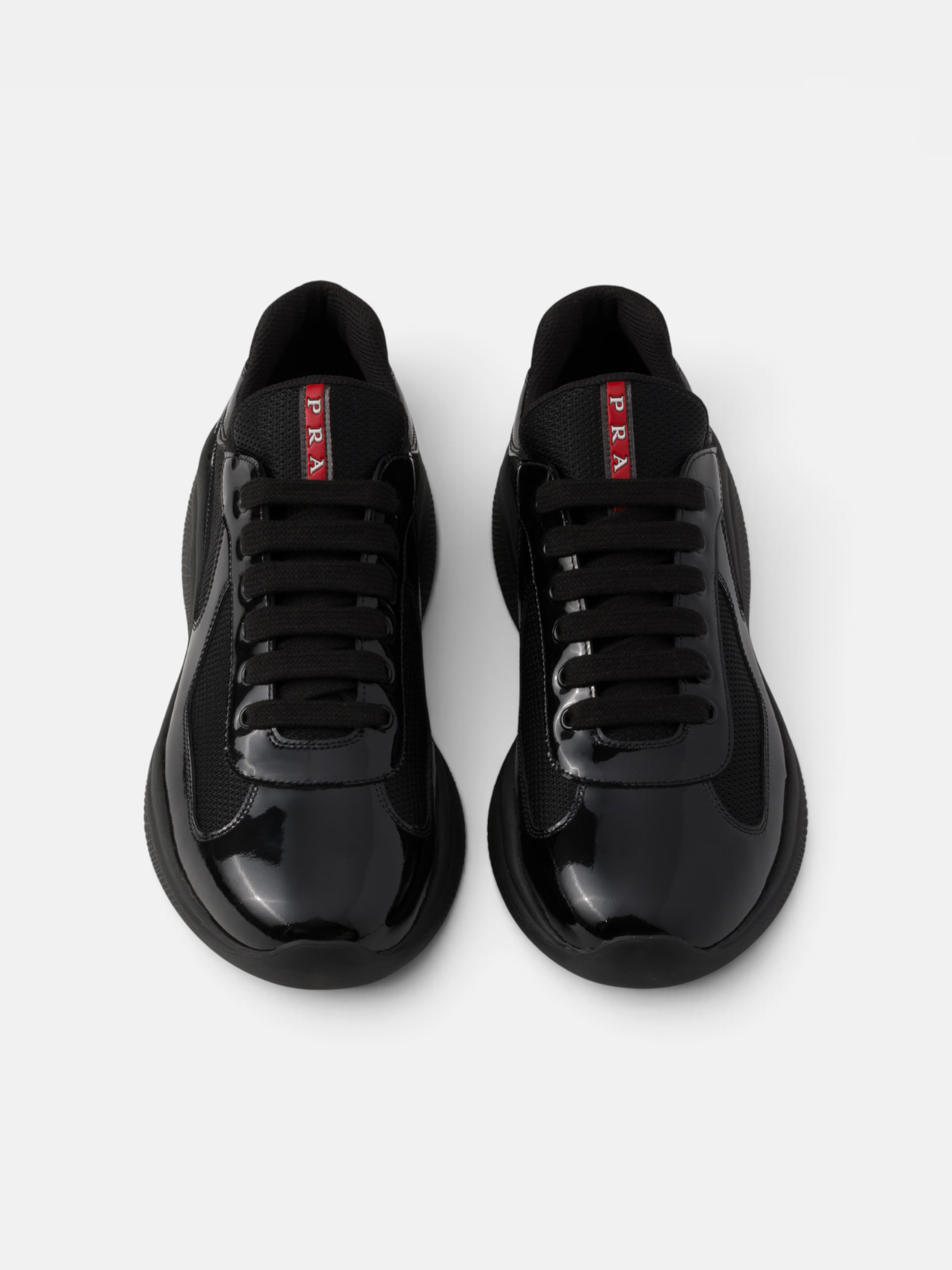 Prada Prada Cups Sneaker Full Black – close-up detail view in premium quality with AA+ craftsmanship