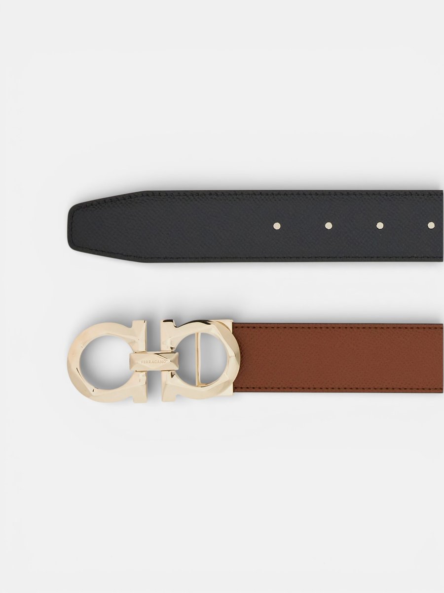 Ferregamo Reversible and Adjustable Belt Briar Black - Preview