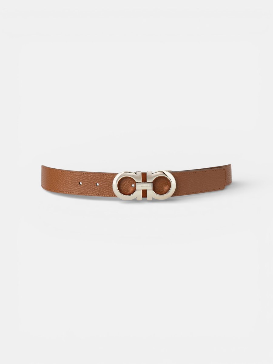 Ferregamo Reversible and Adjustable Belt Natural Concrete