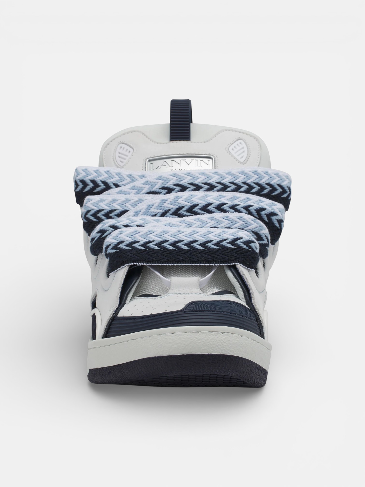 Lanvin Lanvin Curb Sneaker White Navy Blue – detail view in premium quality with AA+ craftsmanship