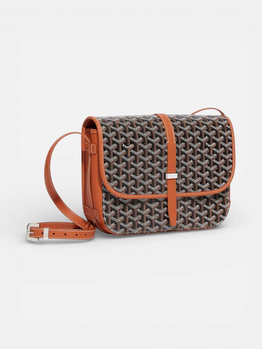 Goyard Belvedere MM Bag Black Tan