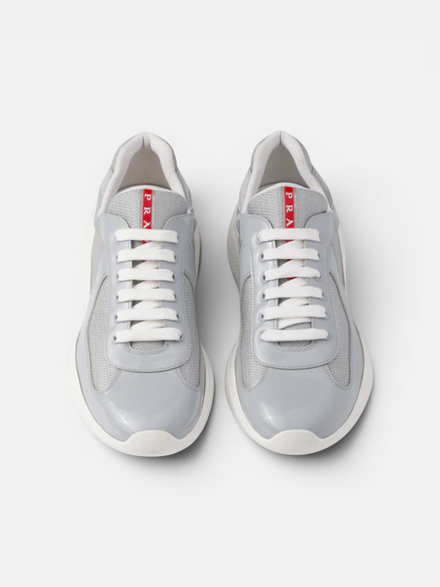 Prada Prada Cups Sneaker Light Grey – back view in premium quality with AA+ craftsmanship