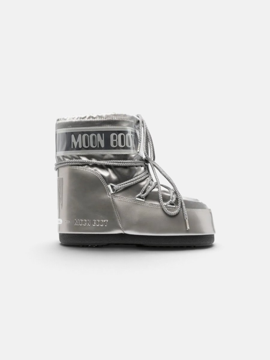 Moon Boot Icon Low Glance Satin Boots Silver