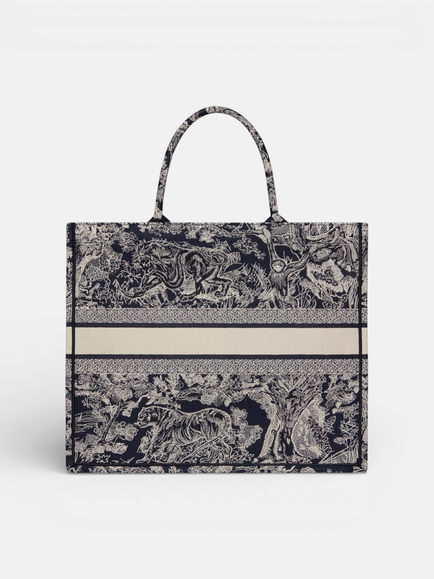 Dior Dior Book Tote Large Blue Ecru – side profile view in premium quality with AA+ craftsmanship