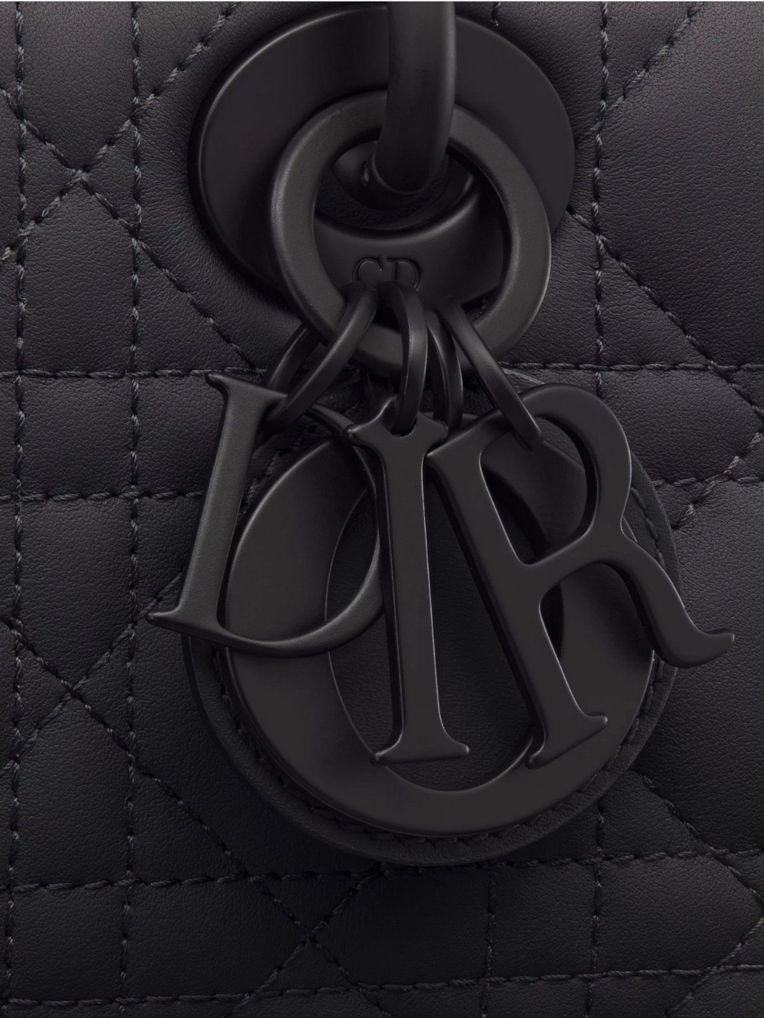 Dior Dior Small Lady D-Joy Bag Ultramatte Black – detail view in premium quality with AA+ craftsmanship