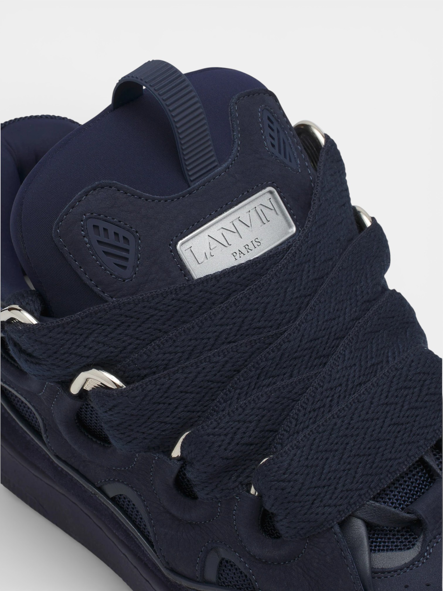 Lanvin Lanvin Curb Sneaker Navy Blue – detail view in premium quality with AA+ craftsmanship