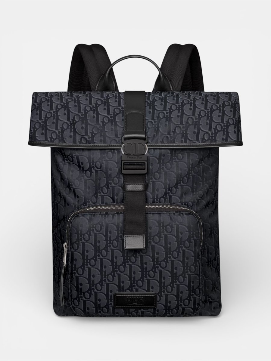Dior Trek Roll Top Backpack Black