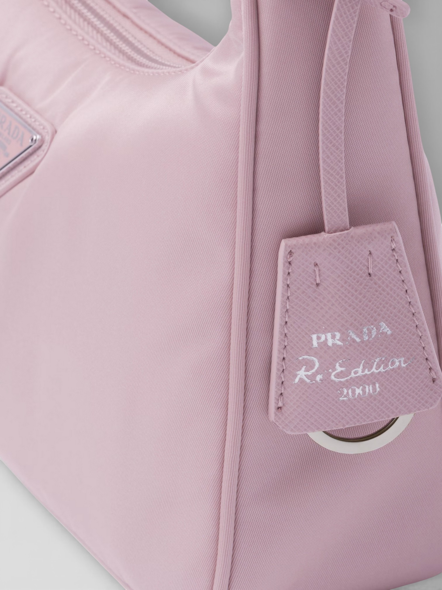Prada Prada Re-Edition 2000 Mini-Bag Pink – detail view in premium quality with AA+ craftsmanship
