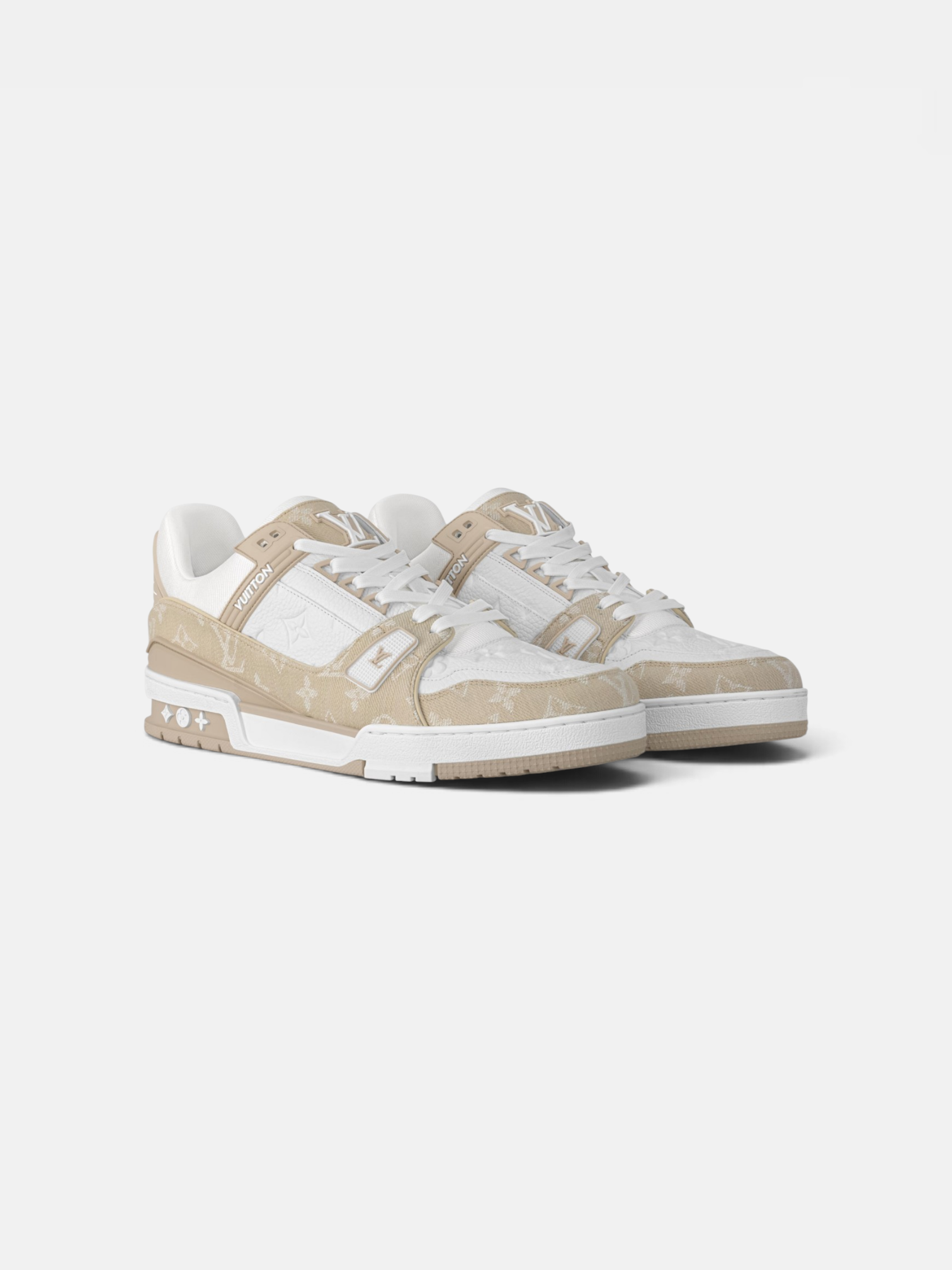 Louis Louis Vuitton Trainer Beige – back view in premium quality with AA+ craftsmanship