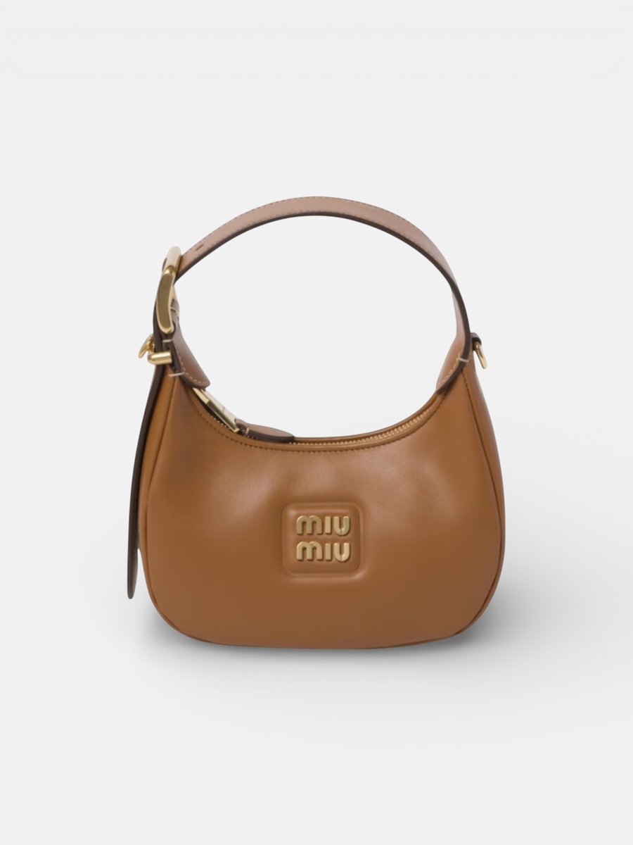 MiuMiu Half-Moon Leather Bag Caramel