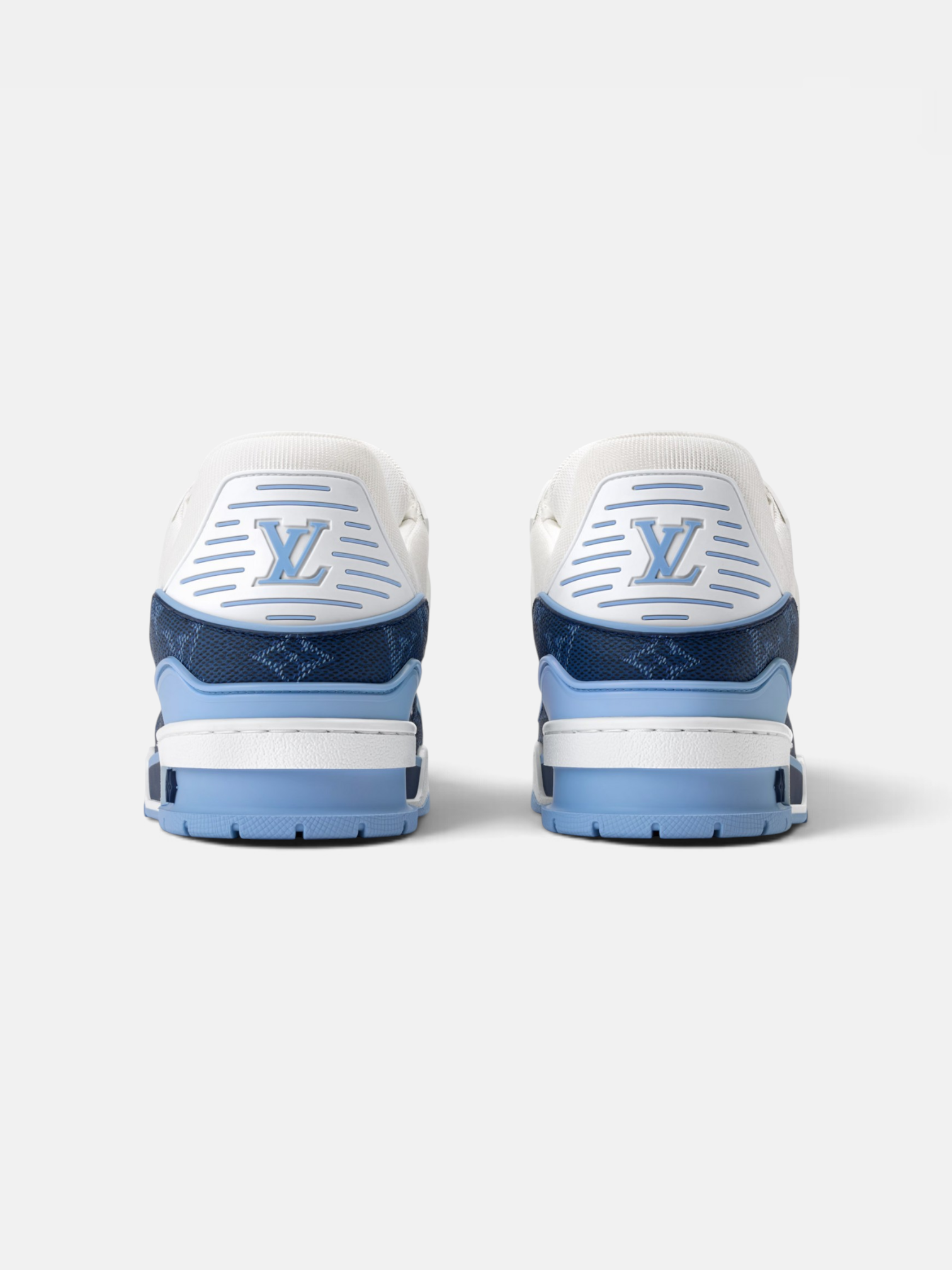 Louis Louis Vuitton Trainer White Blue – side profile view in premium quality with AA+ craftsmanship