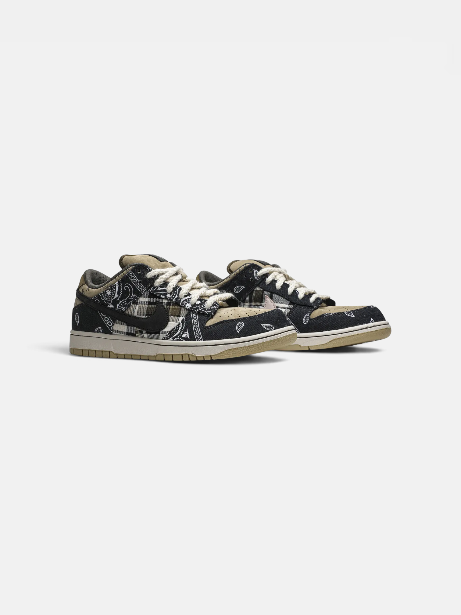 Travis Travis Scott x Nike Dunk Low Cactus Jack – detail view in premium quality with AA+ craftsmanship