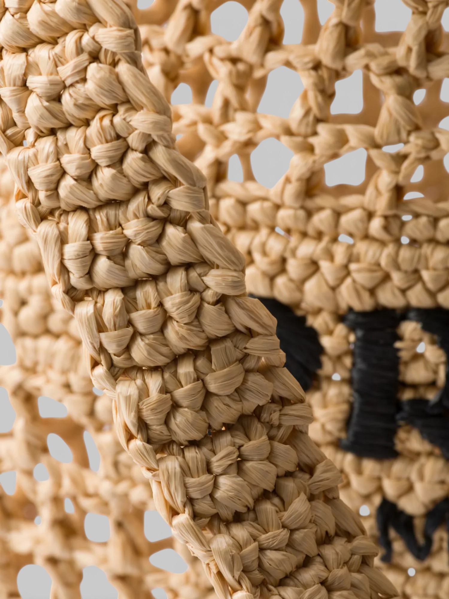 Prada Prada Crochet Tote Bag Natural – close-up detail view in premium quality with AA+ craftsmanship