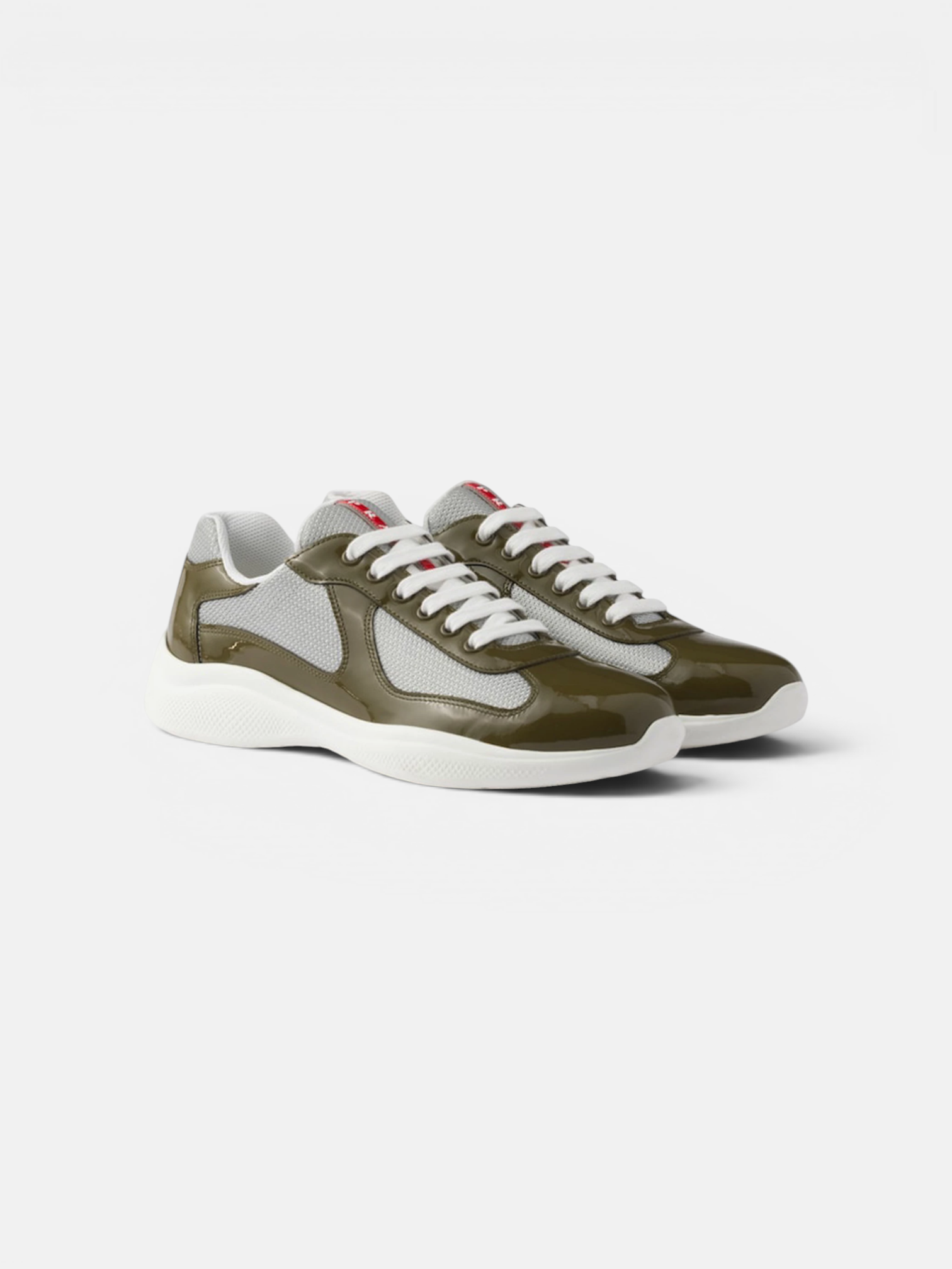 Prada Prada Cups Sneaker Olive Green – side profile view in premium quality with AA+ craftsmanship