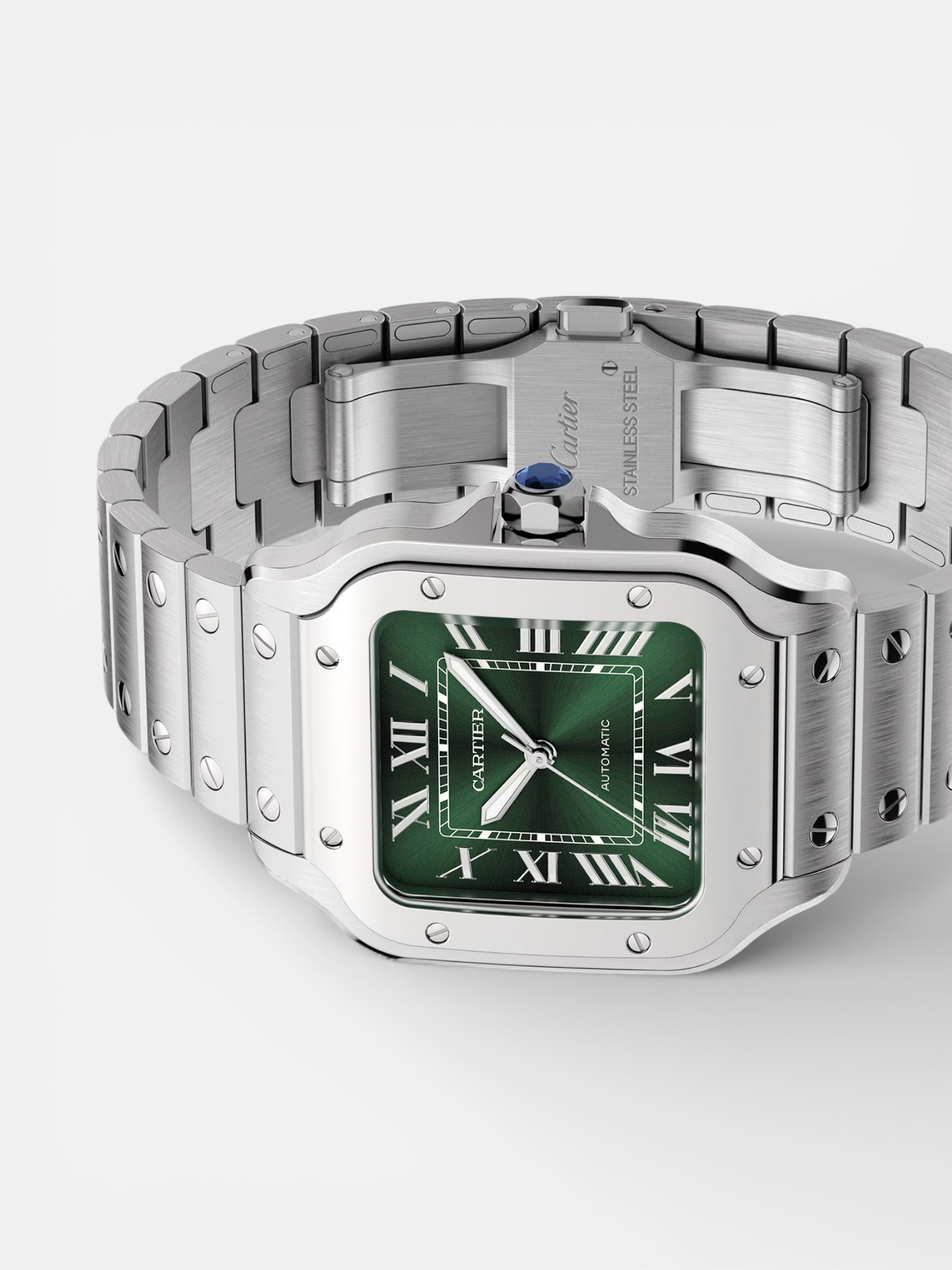 Cartier Cartier Santos Watch Green Dial – detail view in premium quality with AA+ craftsmanship
