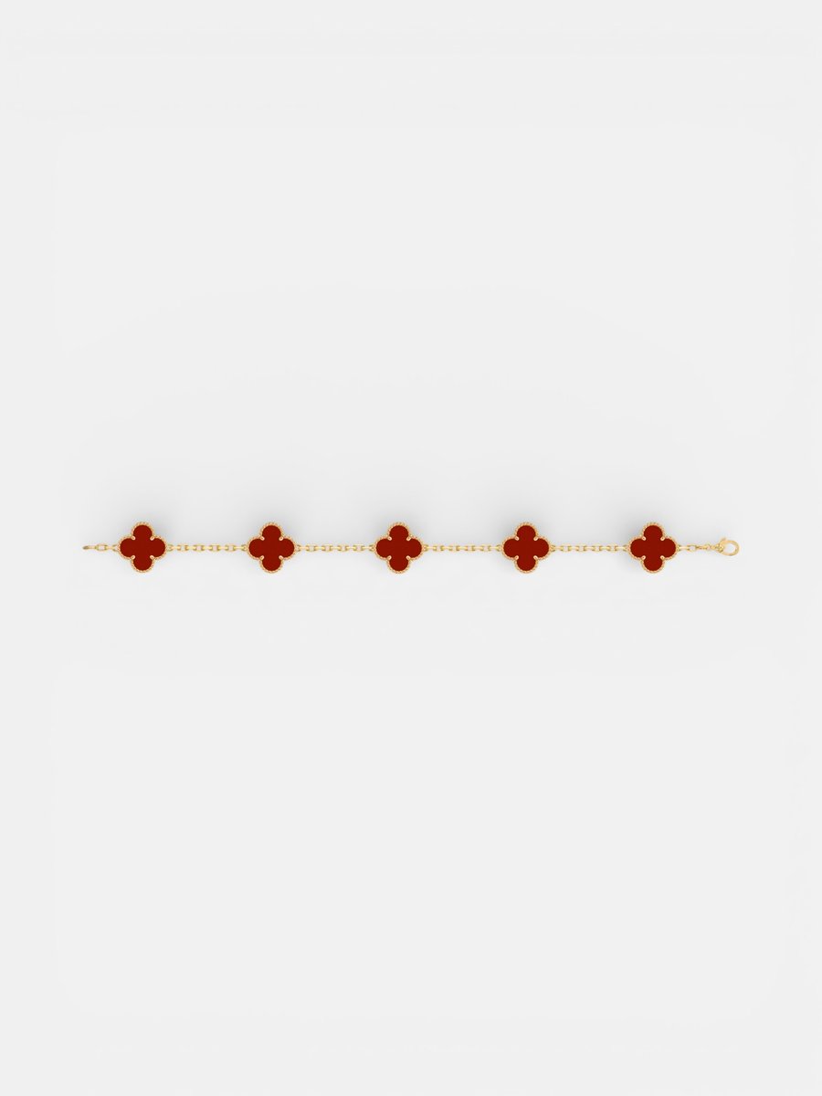 Van Cleef Alhambra Bracelet Gold Carnelian - Preview