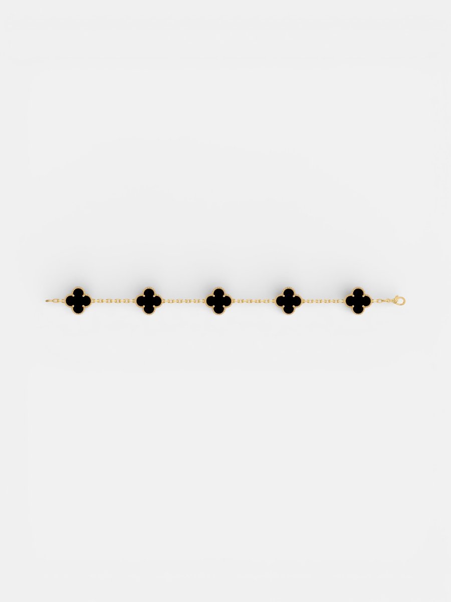 Van Cleef Alhambra Bracelet Gold Onyx - Preview