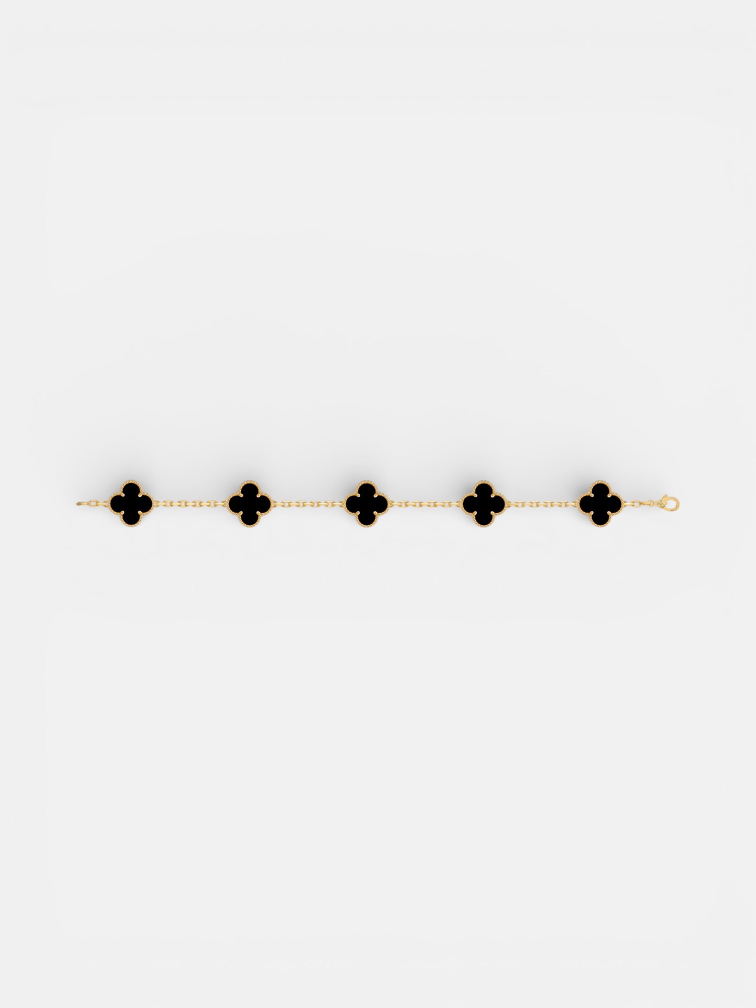 Van Van Cleef Alhambra Bracelet Gold Onyx – side profile view in premium quality with AA+ craftsmanship