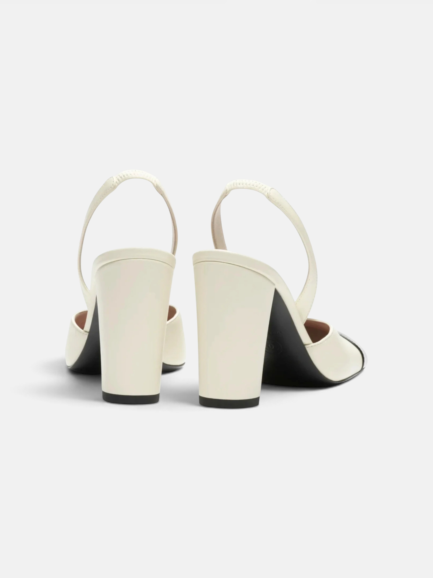 Chanel Chanel Slingbacks in Lambskin and Patent Calfskin Ivory/Black – side profile view in premium quality with AA+ craftsmanship