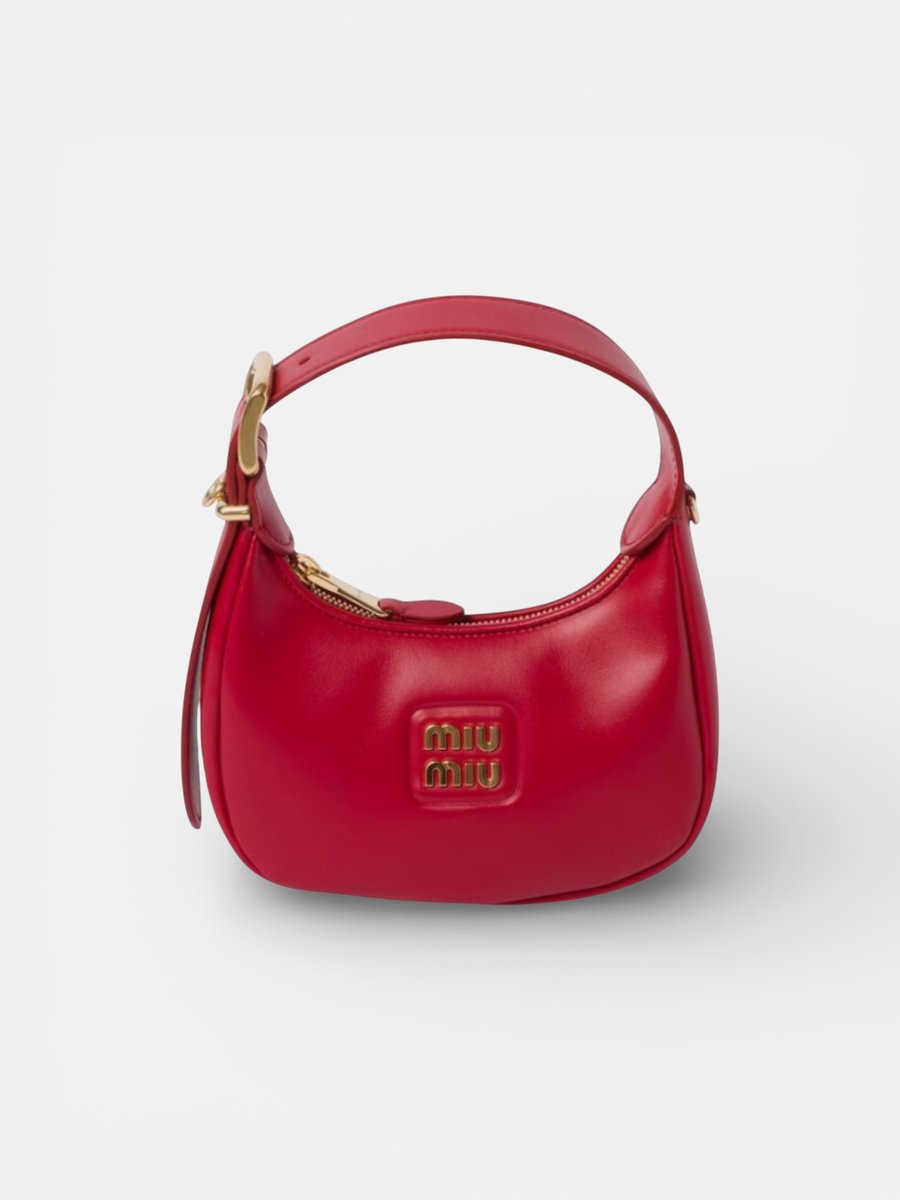 MiuMiu Half-Moon Leather Bag Red