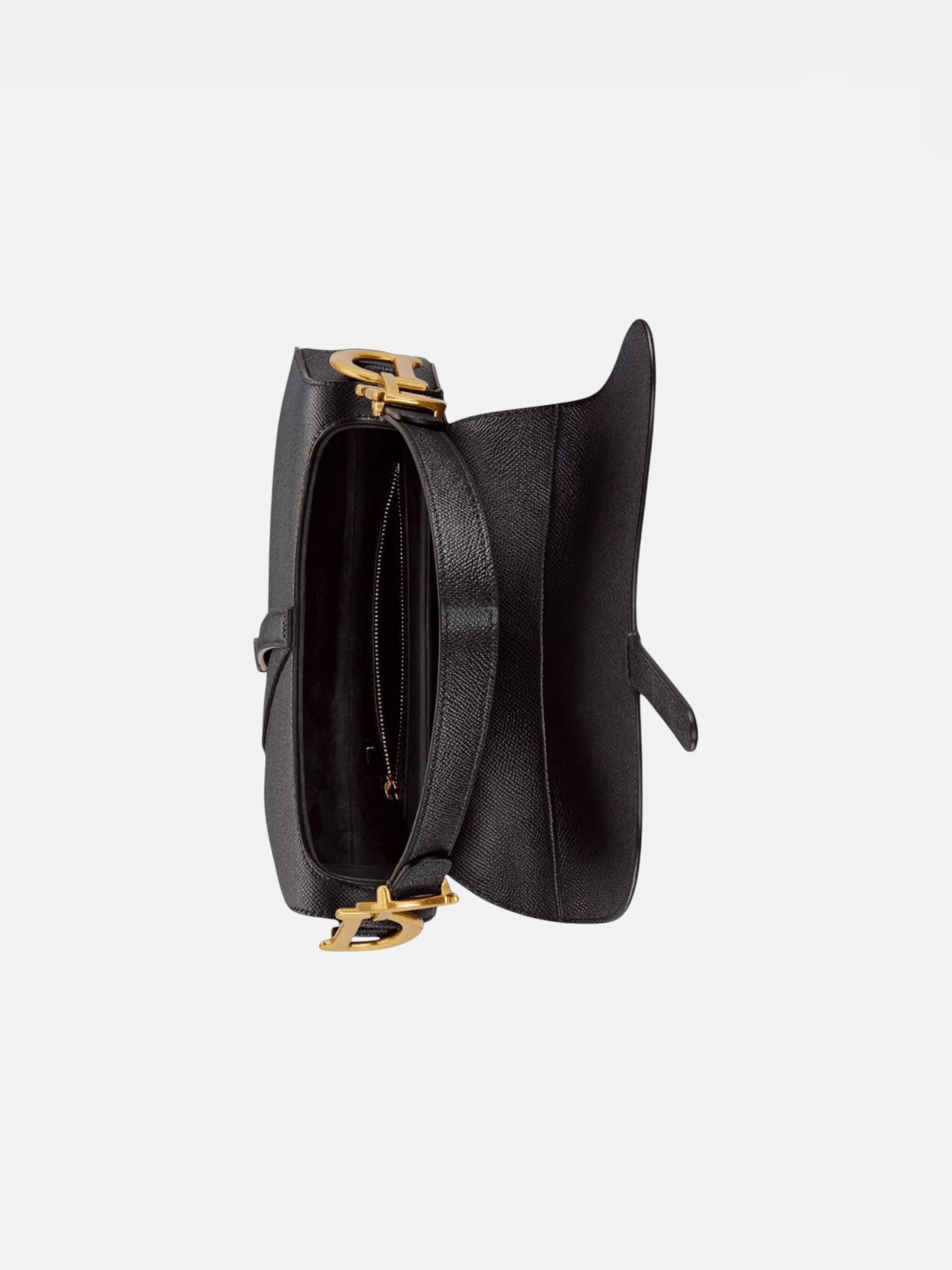 Dior Dior Saddle Bag Grained Black – detail view in premium quality with AA+ craftsmanship