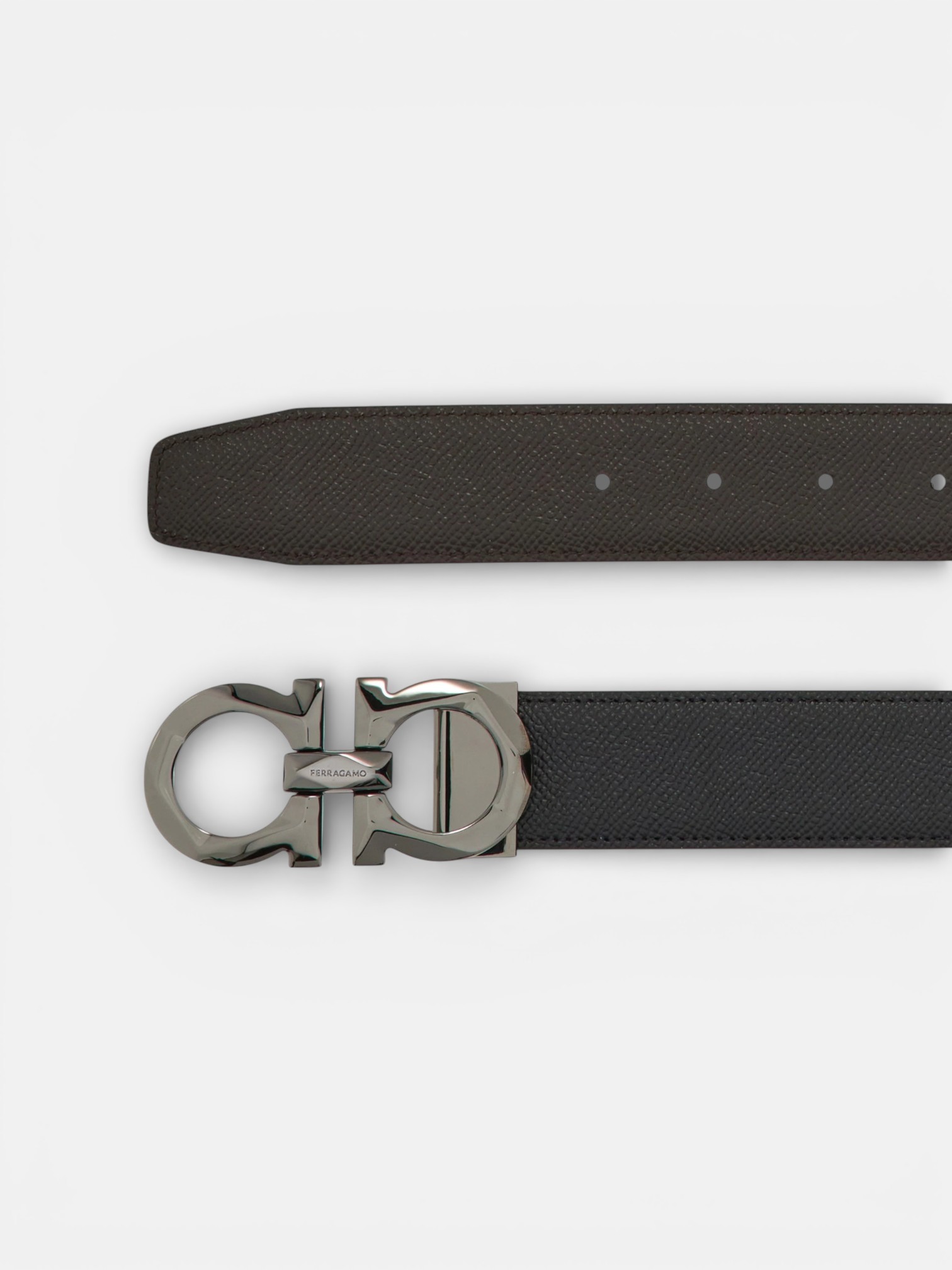 Ferregamo Ferregamo Reversible and Adjustable Belt Black Testa di Mira – side profile view in premium quality with AA+ craftsmanship