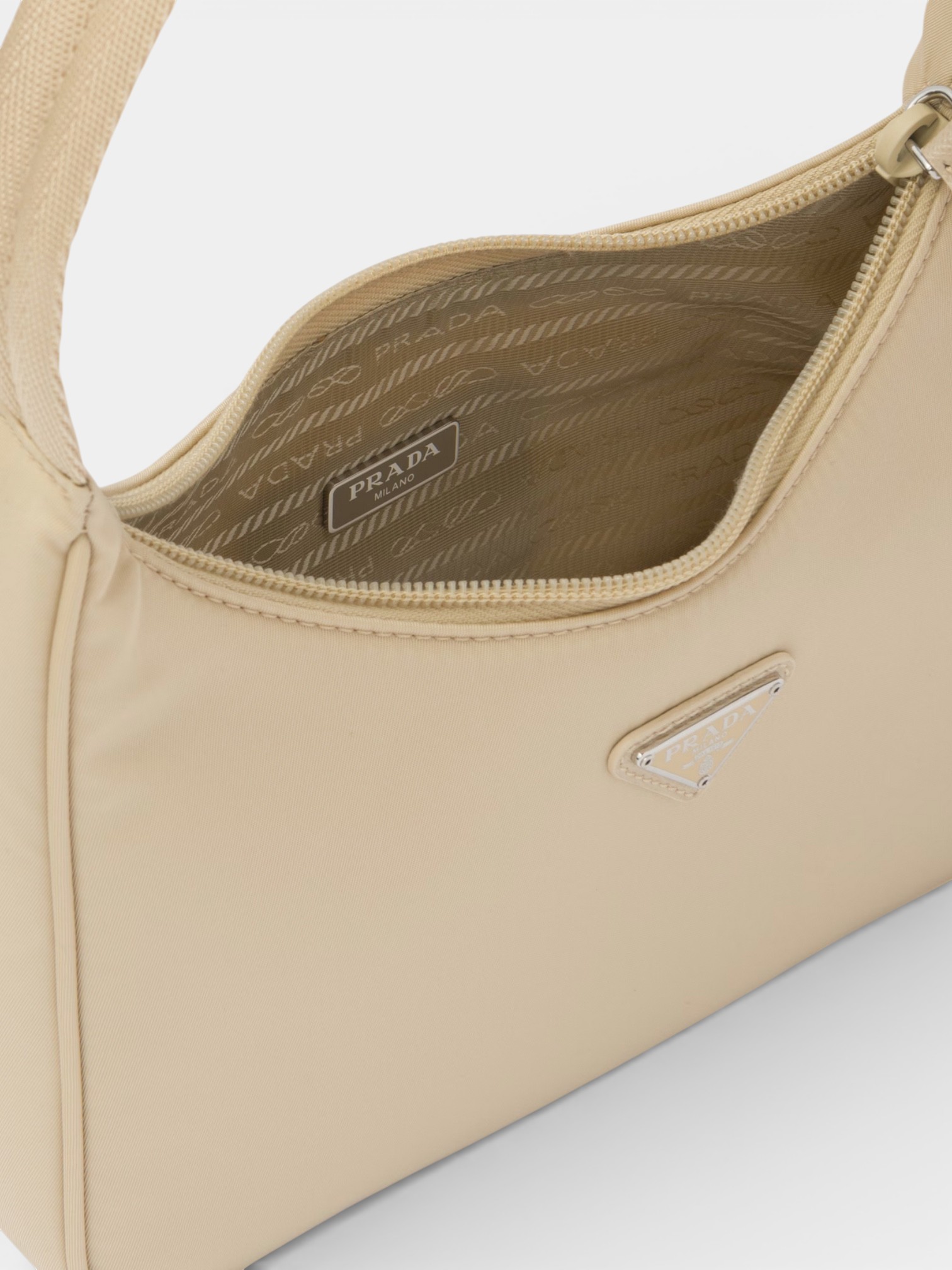 Prada Prada Re-Edition 2000 Mini-Bag Warm Cream – back view in premium quality with AA+ craftsmanship