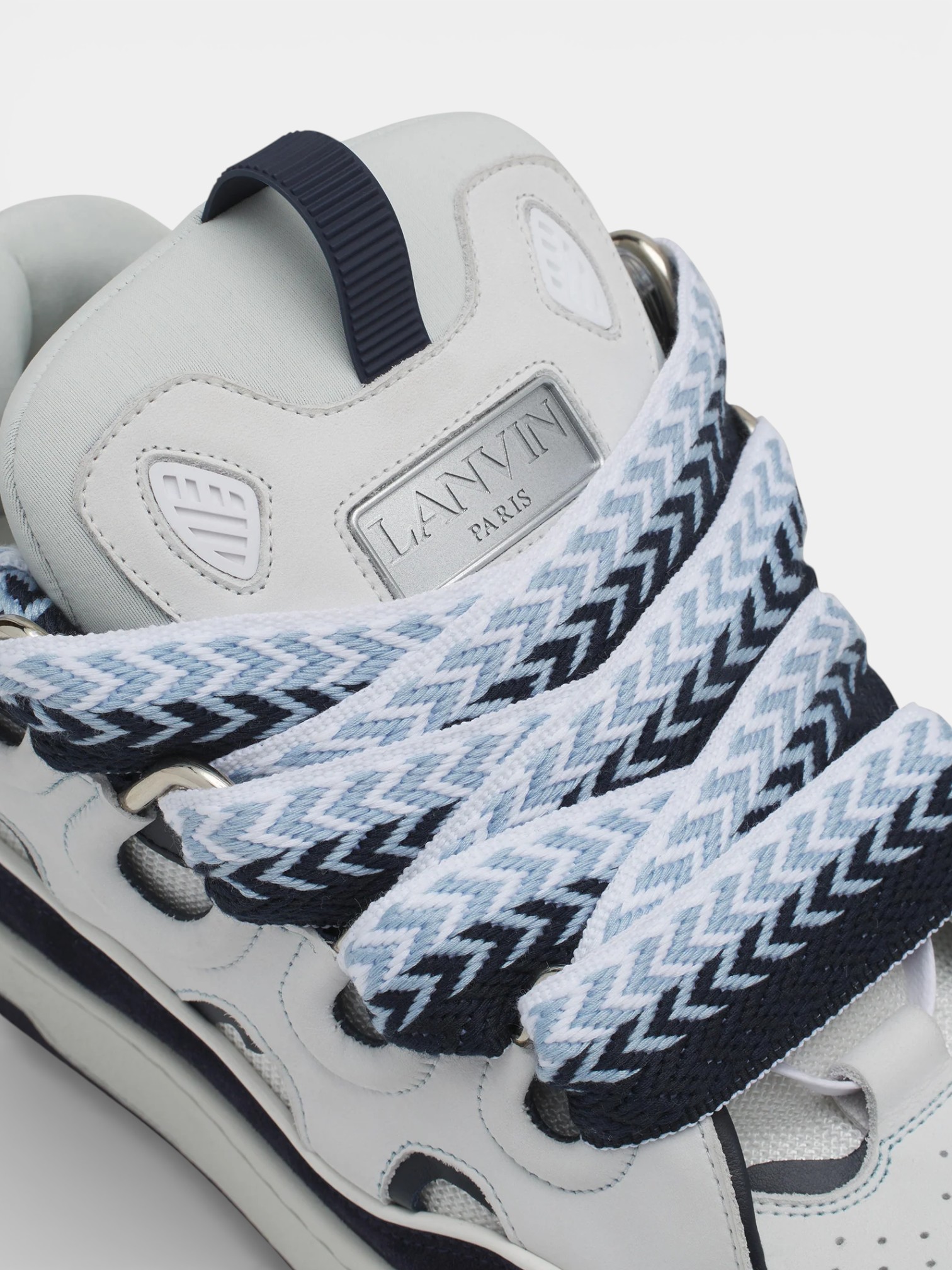 Lanvin Lanvin Curb Sneaker White Navy Blue – detail view in premium quality with AA+ craftsmanship