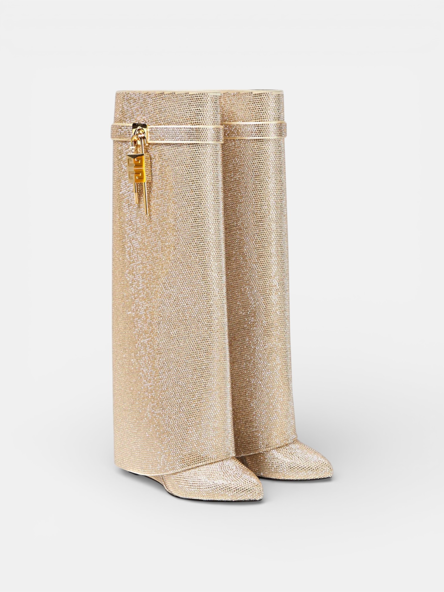 Givenchy Givenchy Shark Lock Boots with Strass Gold – side profile view in premium quality with AA+ craftsmanship