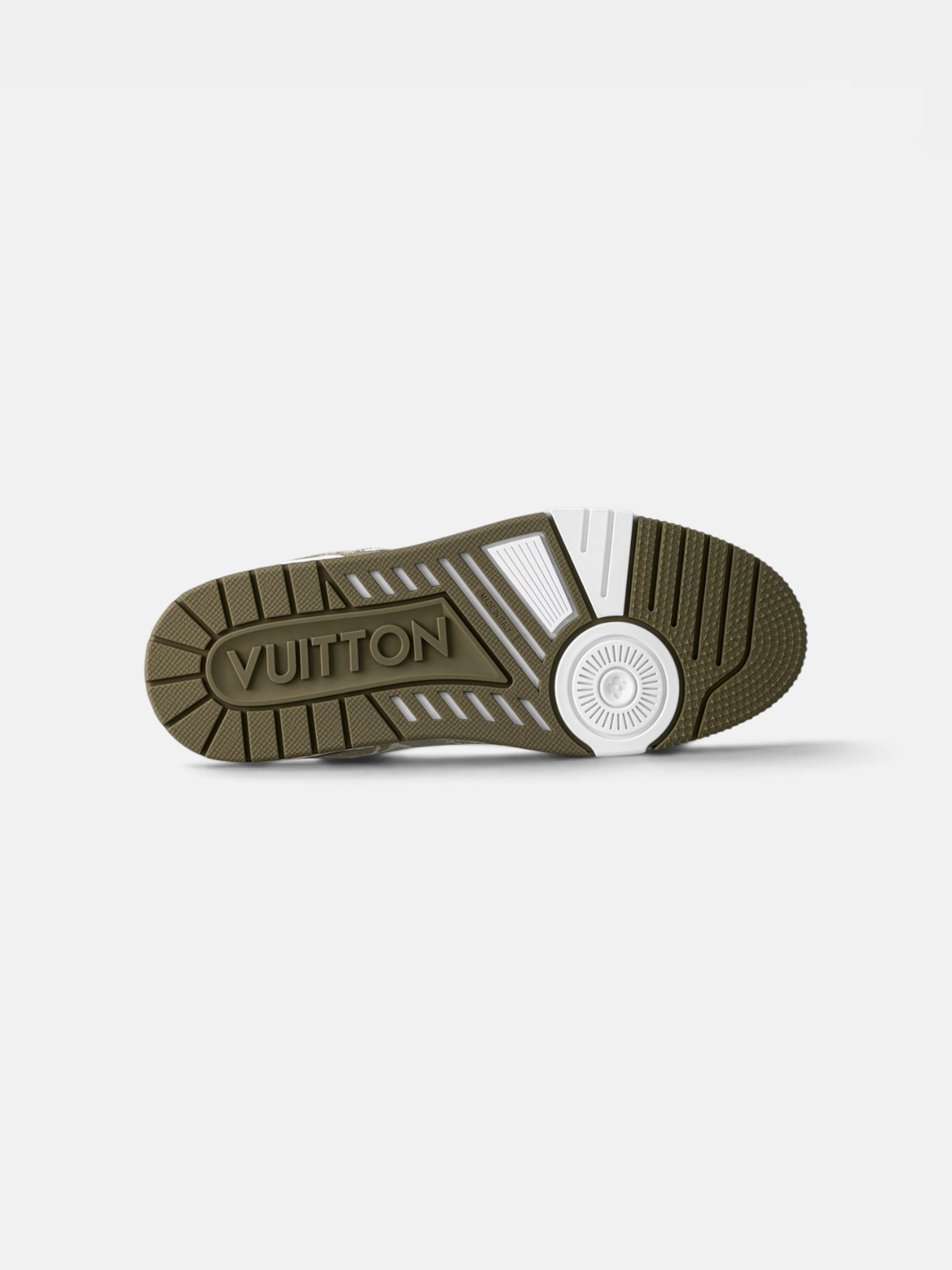 Louis Louis Vuitton Trainer Olive Green – close-up detail view in premium quality with AA+ craftsmanship