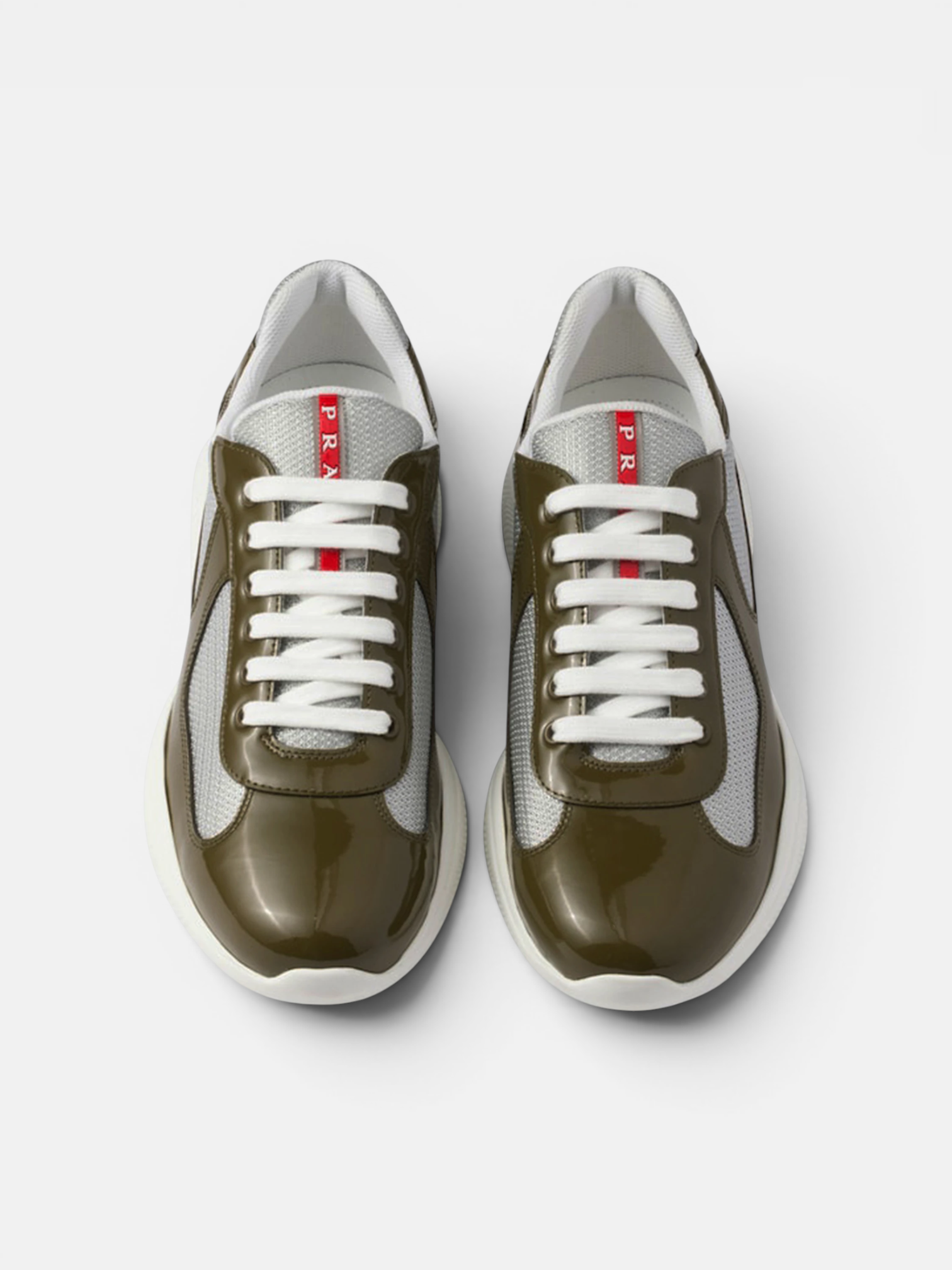 Prada Prada Cups Sneaker Olive Green – back view in premium quality with AA+ craftsmanship