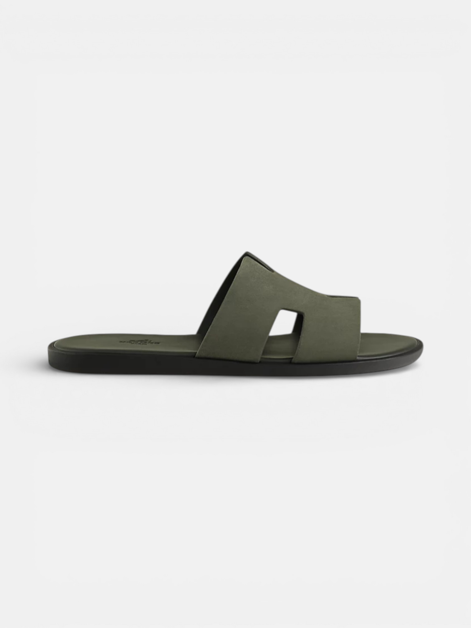 Hermes Hermes Izmir Sandal Vert Foret – side profile view in premium quality with AA+ craftsmanship