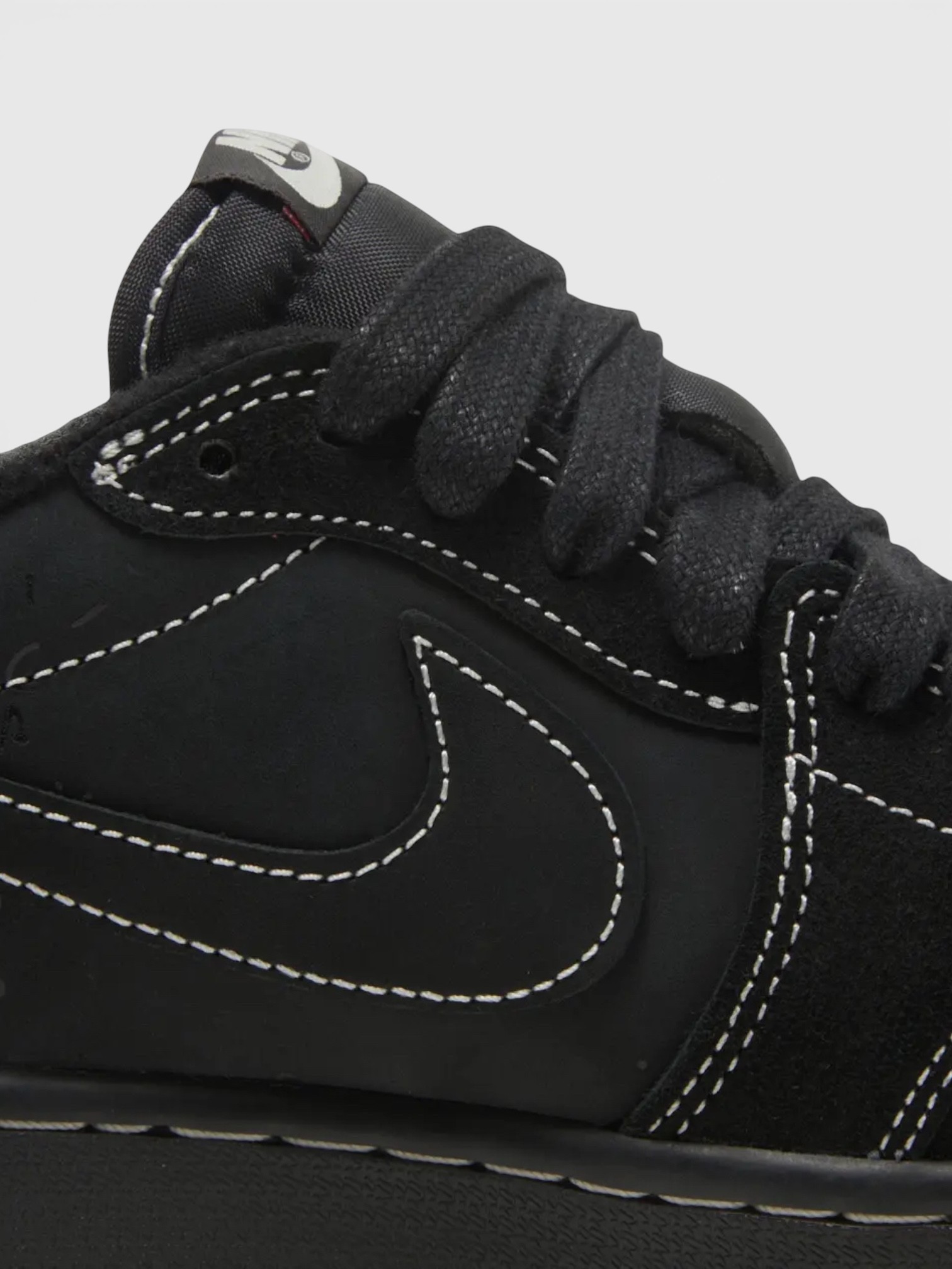 Jordan Jordan 1 Retro Low OG SP Travis Scott Black Phantom – detail view in premium quality with AA+ craftsmanship