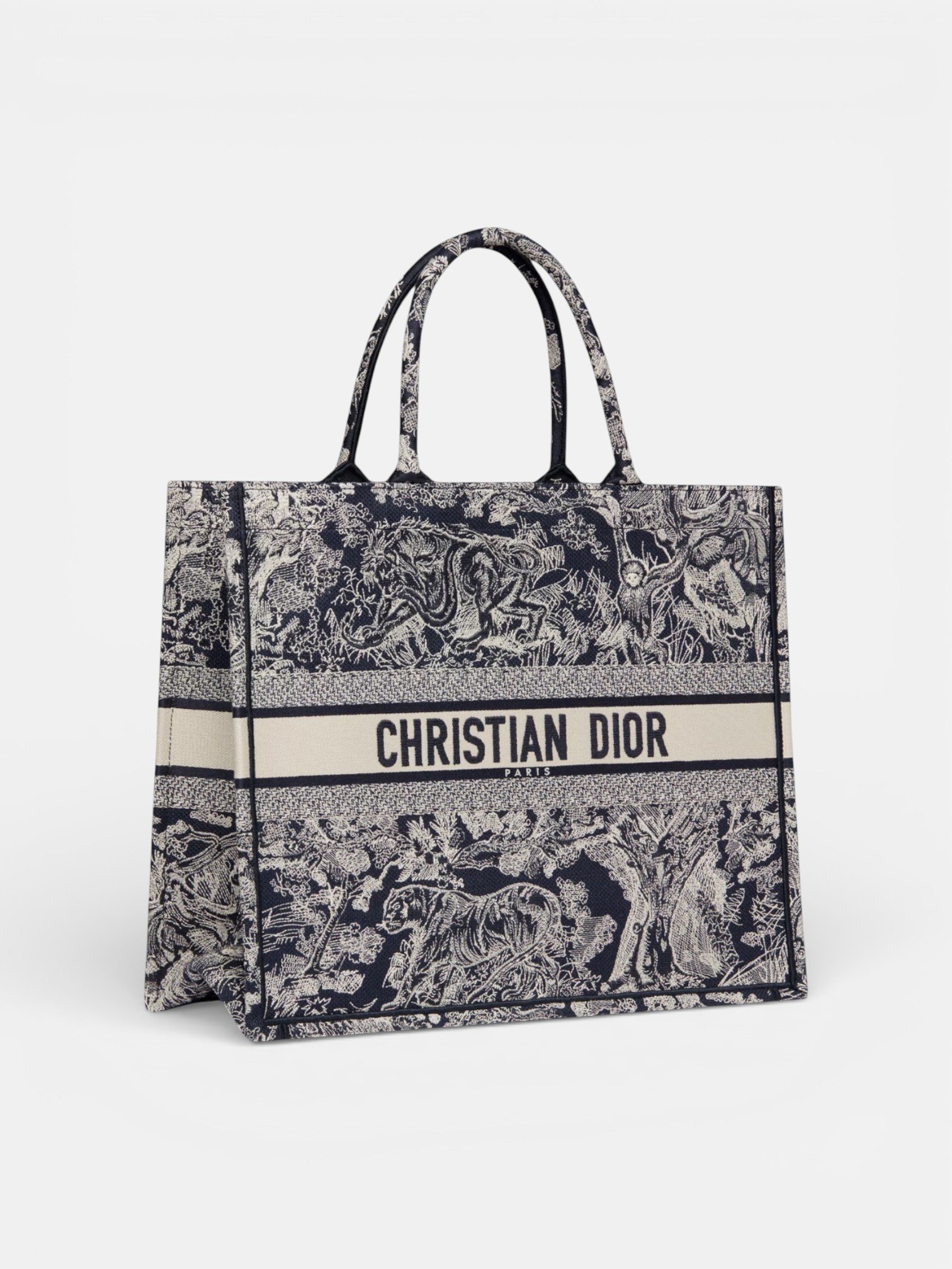 Dior Dior Book Tote Large Blue Ecru – close-up detail view in premium quality with AA+ craftsmanship