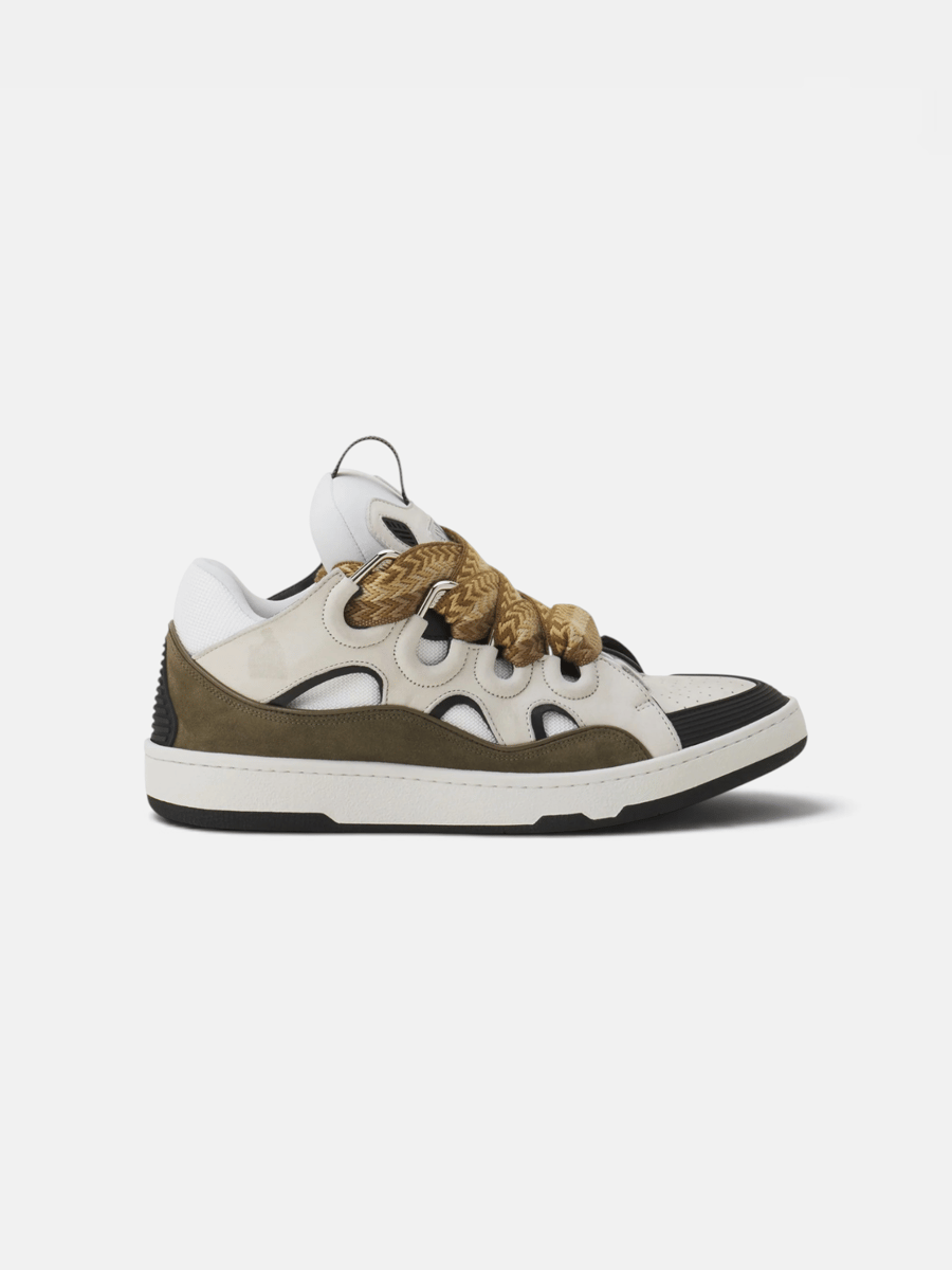 Lanvin Curb Sneaker Blanc Kaki