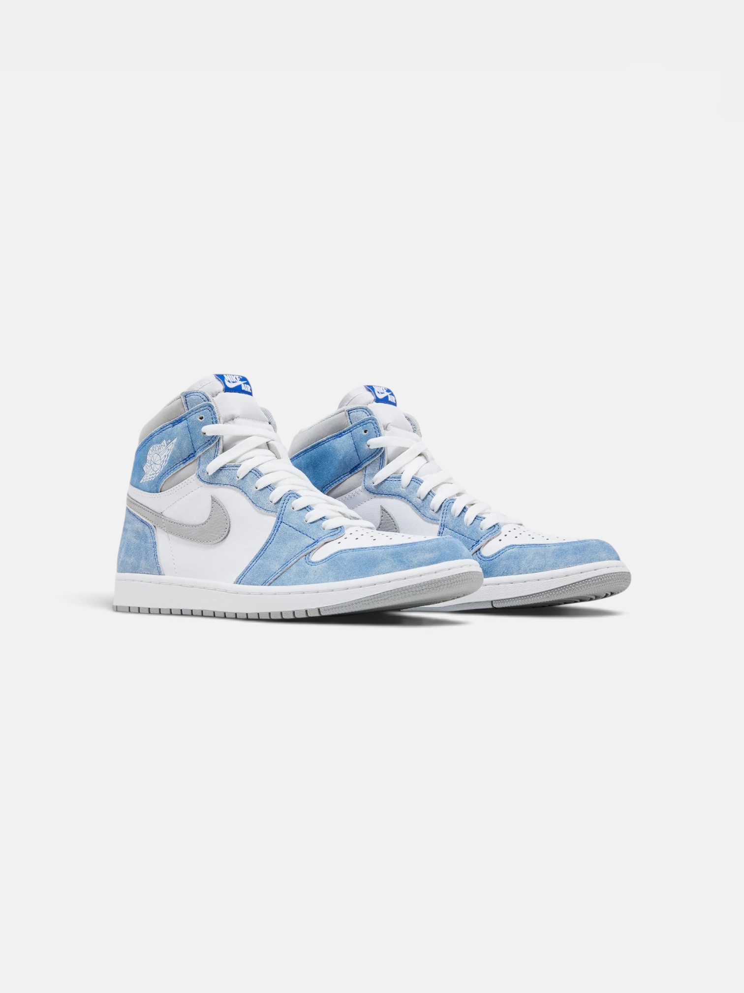 Jordan Jordan 1 Retro High Hyper Royal Smoke Grey – detail view in premium quality with AA+ craftsmanship