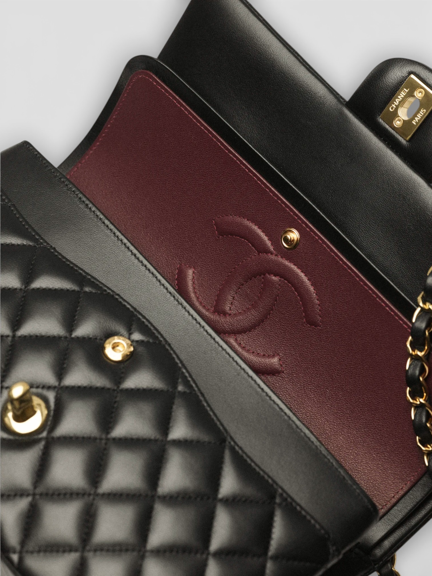 Chanel Chanel Classic Handbag Black – back view in premium quality with AA+ craftsmanship