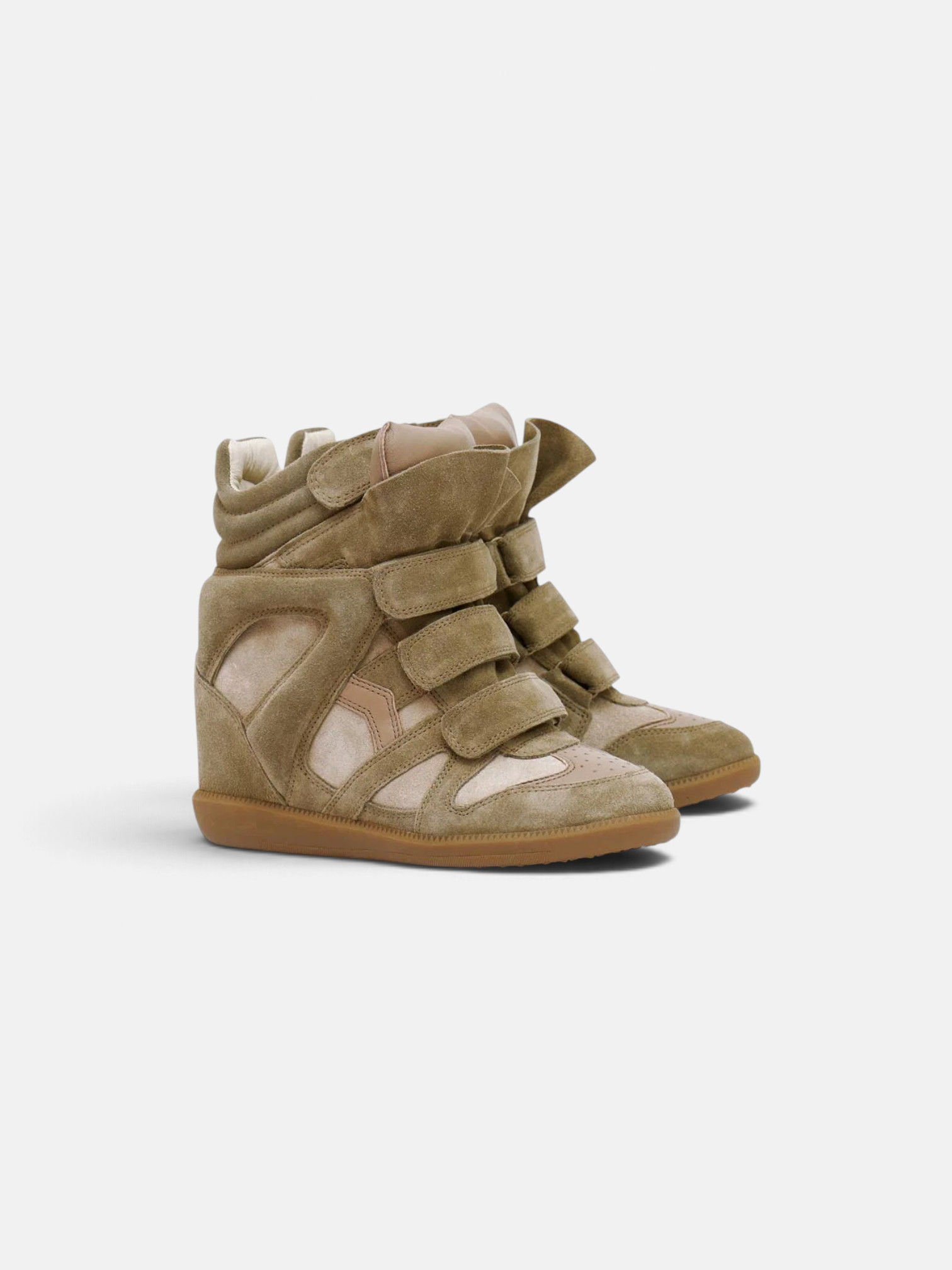 Isabel Isabel Marant Bekett Leather Wedge Sneakers Taupe – side profile view in premium quality with AA+ craftsmanship