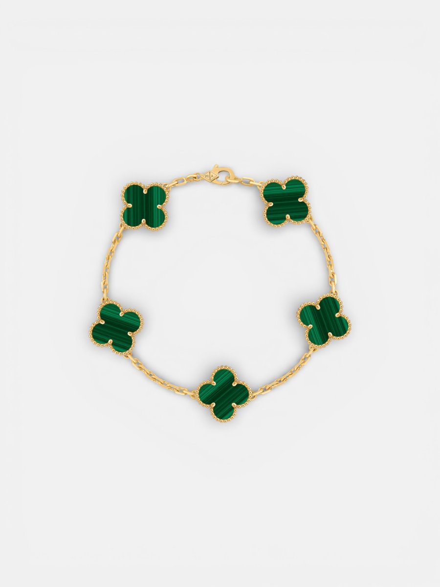 Van Cleef Alhambra Bracelet Gold Malachite