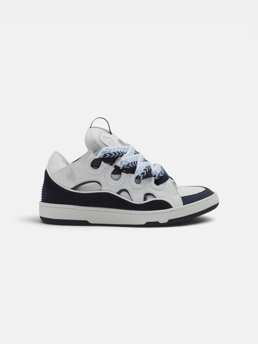 Lanvin Curb Sneaker White Navy Blue